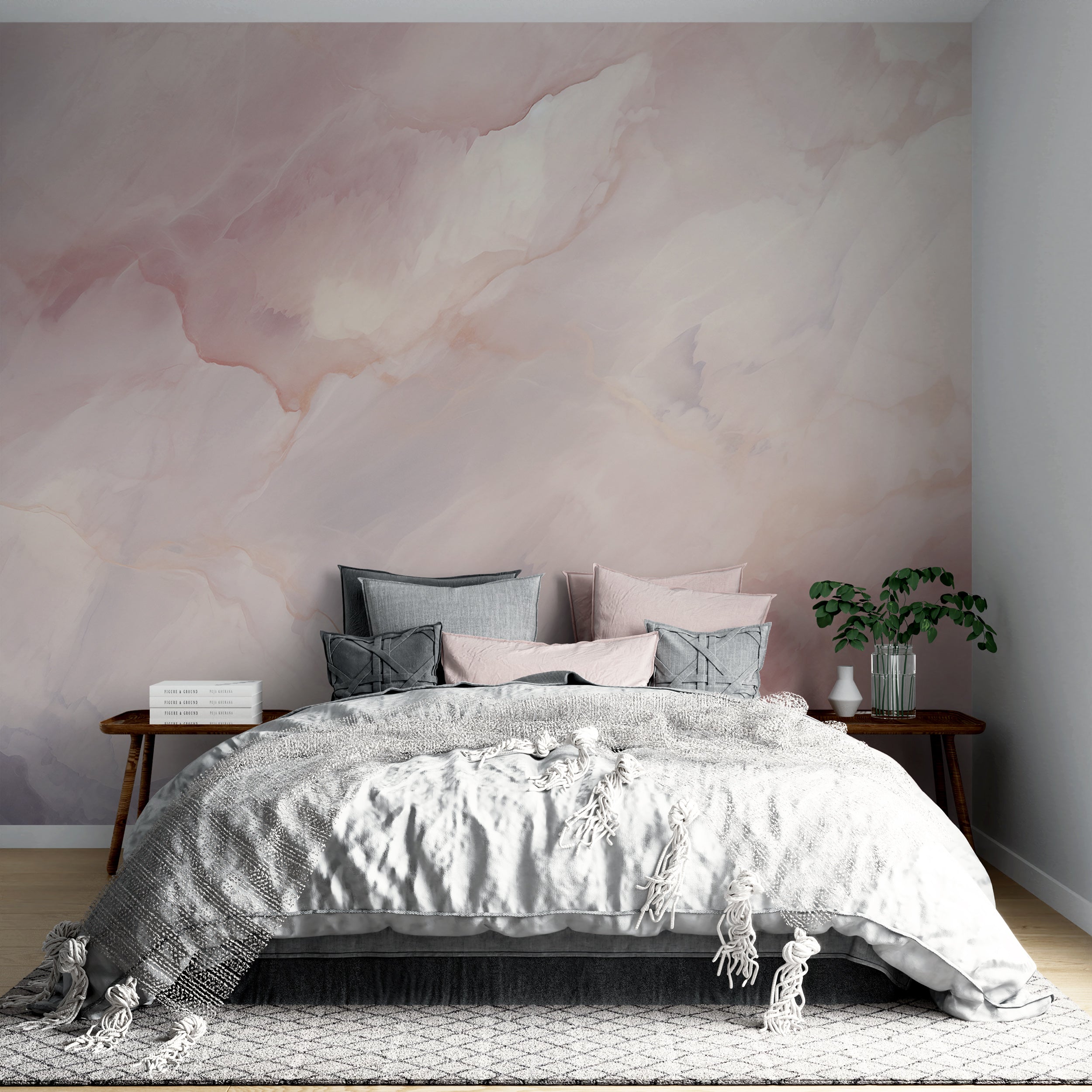 Pink Stone Wall Mural for a Luxurious Feel