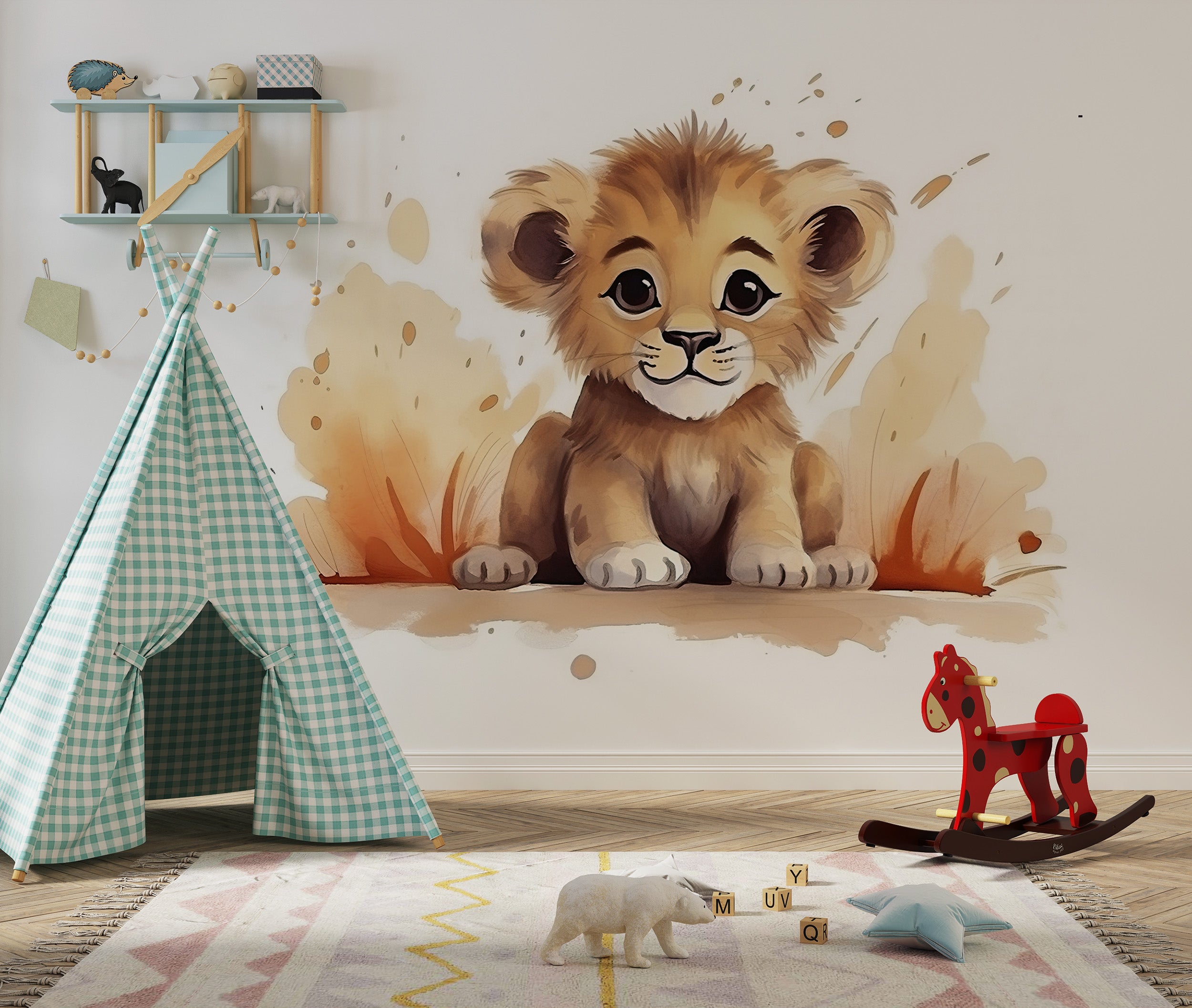 Gender-Neutral Baby Lion Wall Art
