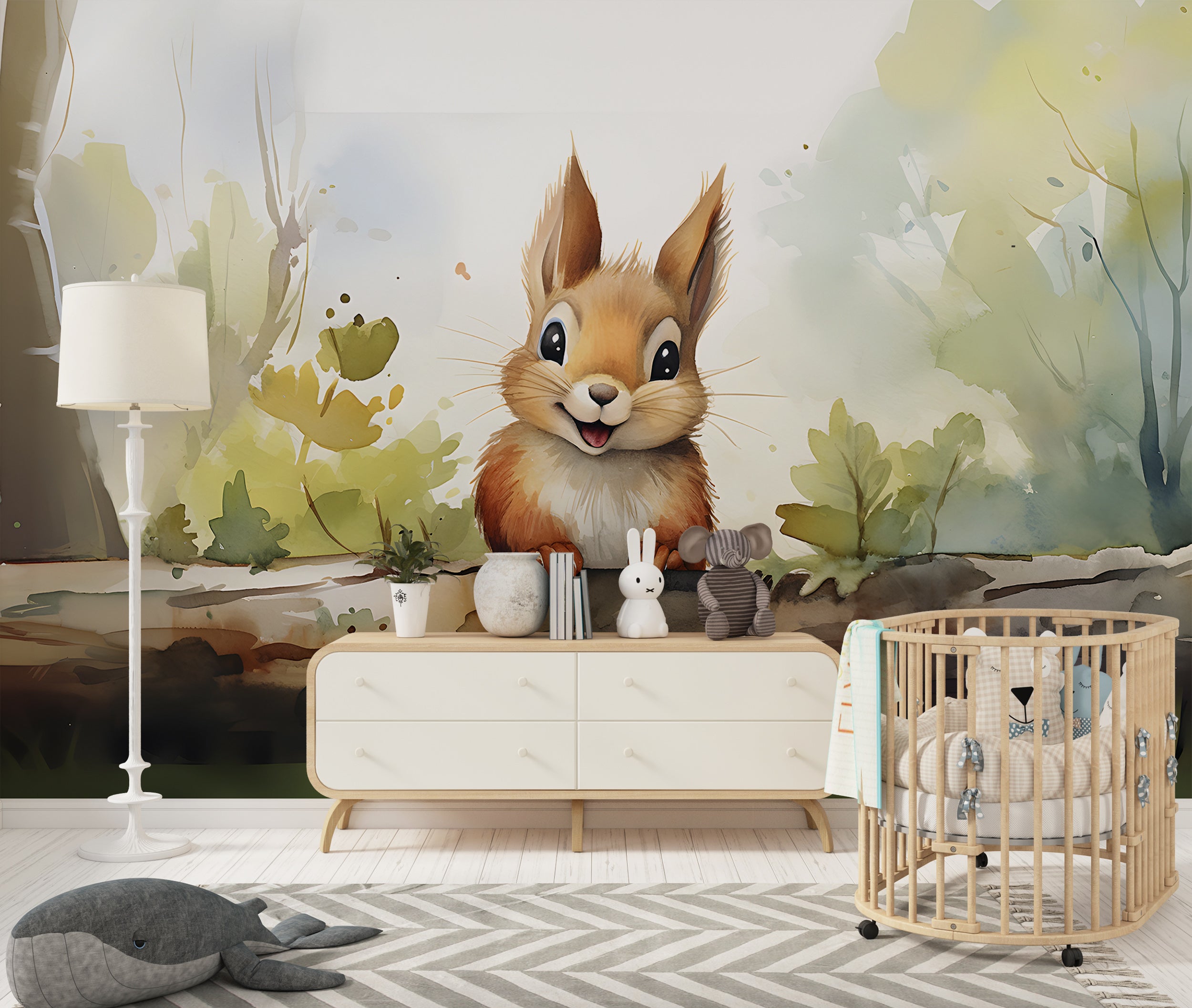 Squirrel Peel and Stick Wall Mural