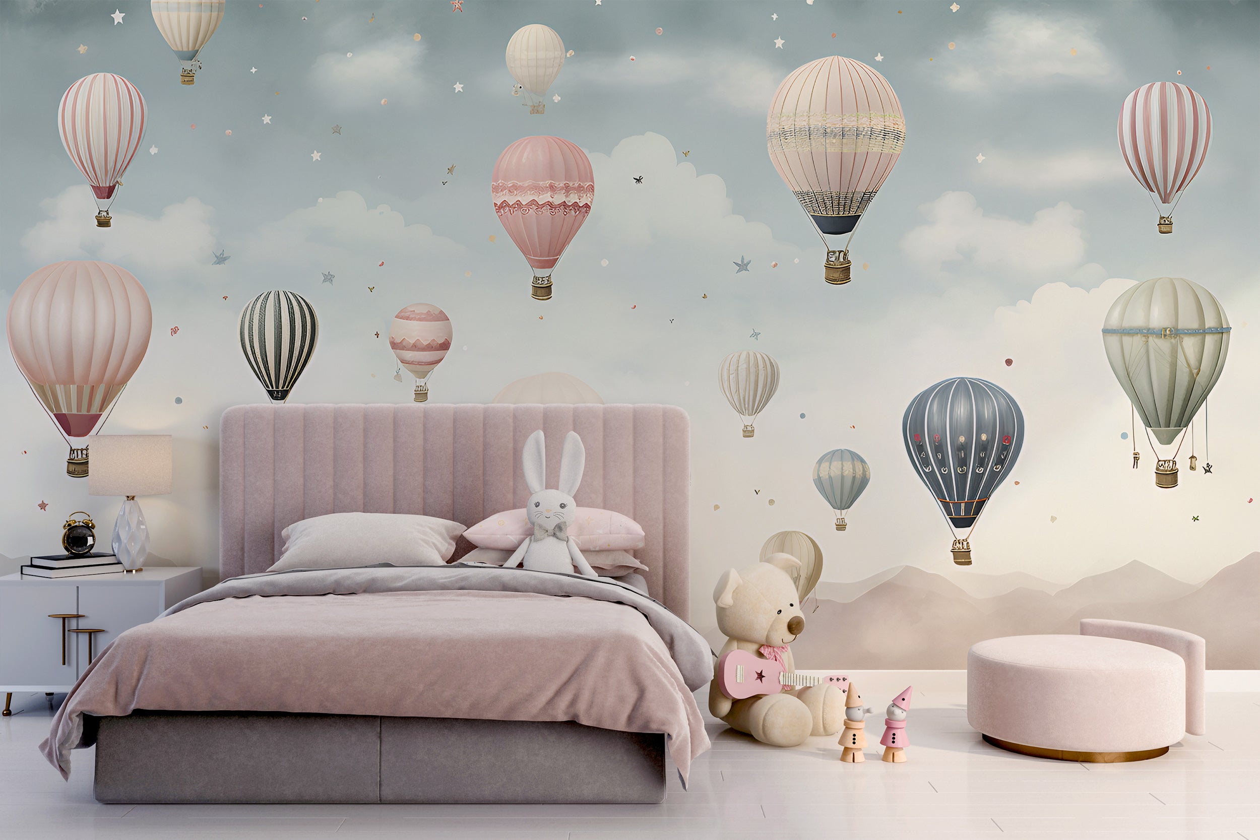 Hot Air Balloons Nursery Wallpaper