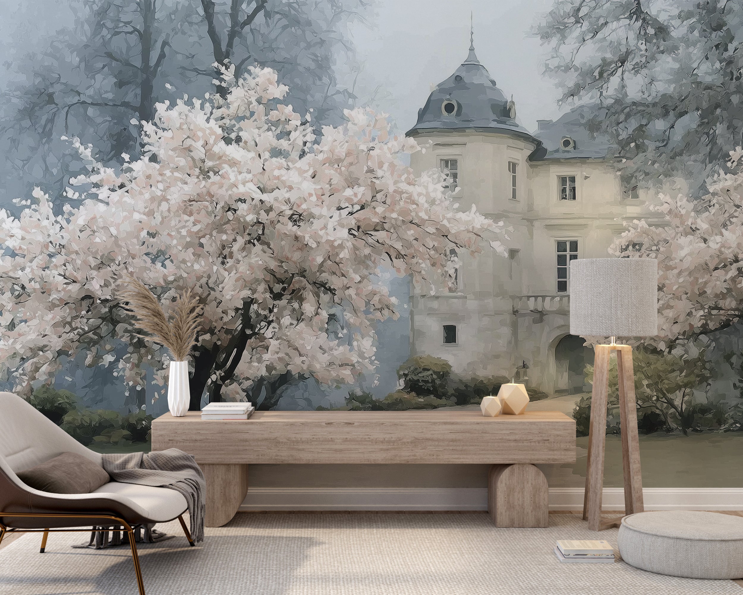 White castle cherry tree mural

Vintage oil painting wall wallpaper