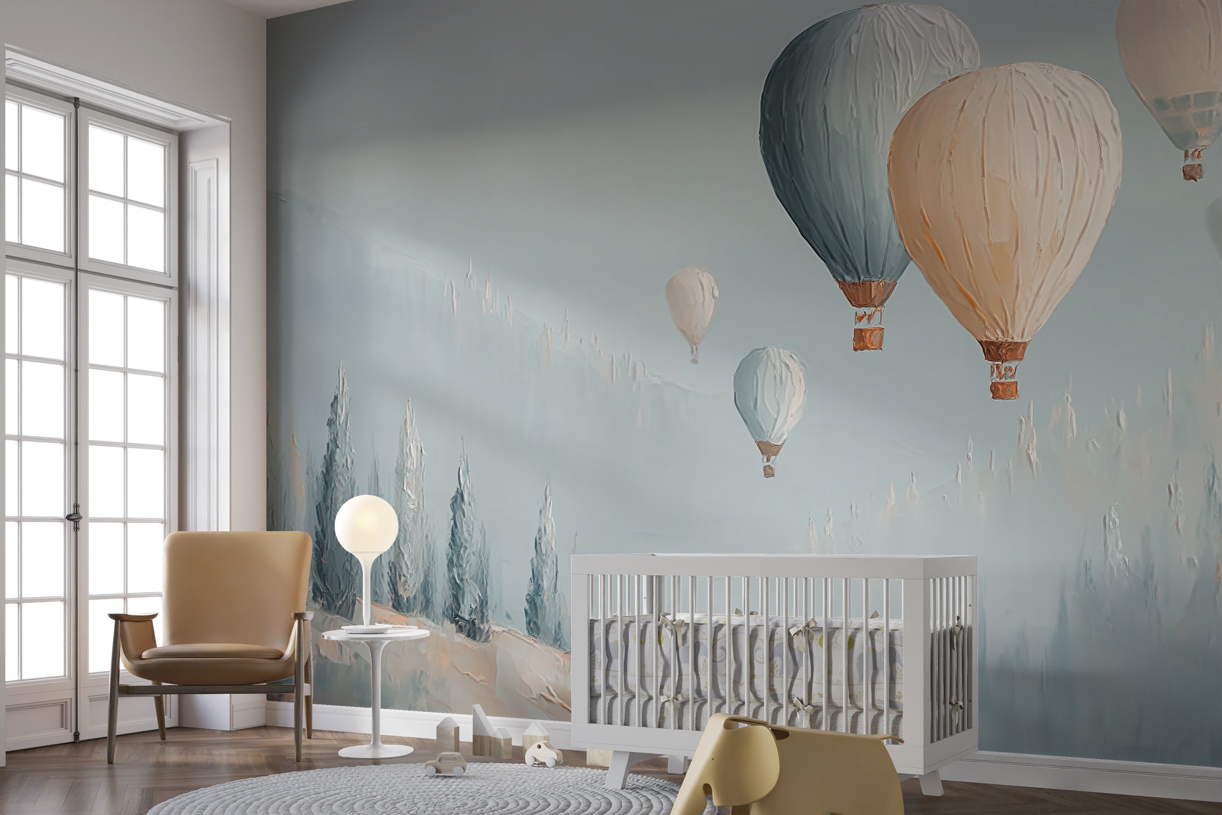 Dreamy mountain landscape wall art

Whimsical sky nursery wallpaper