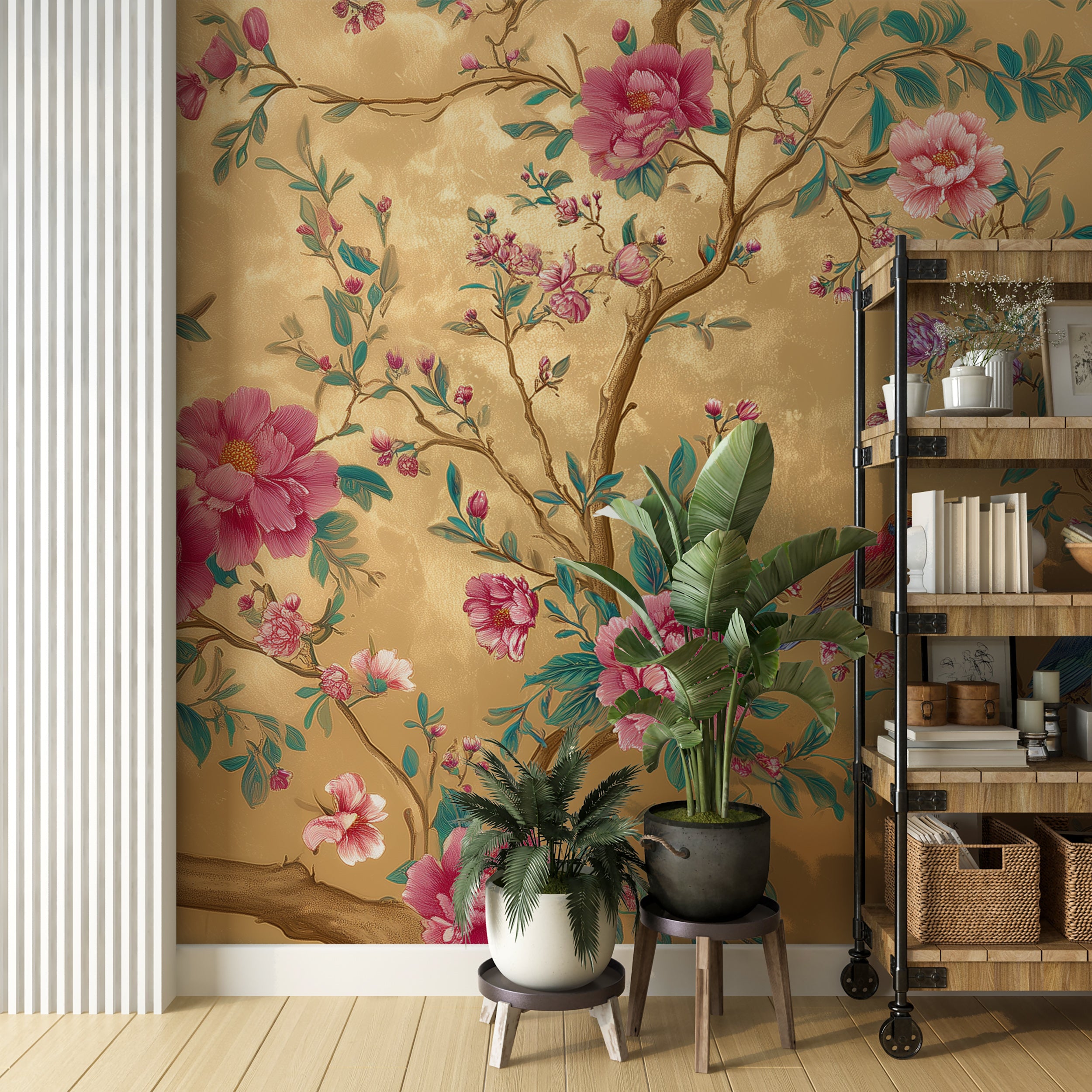 decorative floral bird wallpaper yellow
luxury oriental wallpaper with peonies