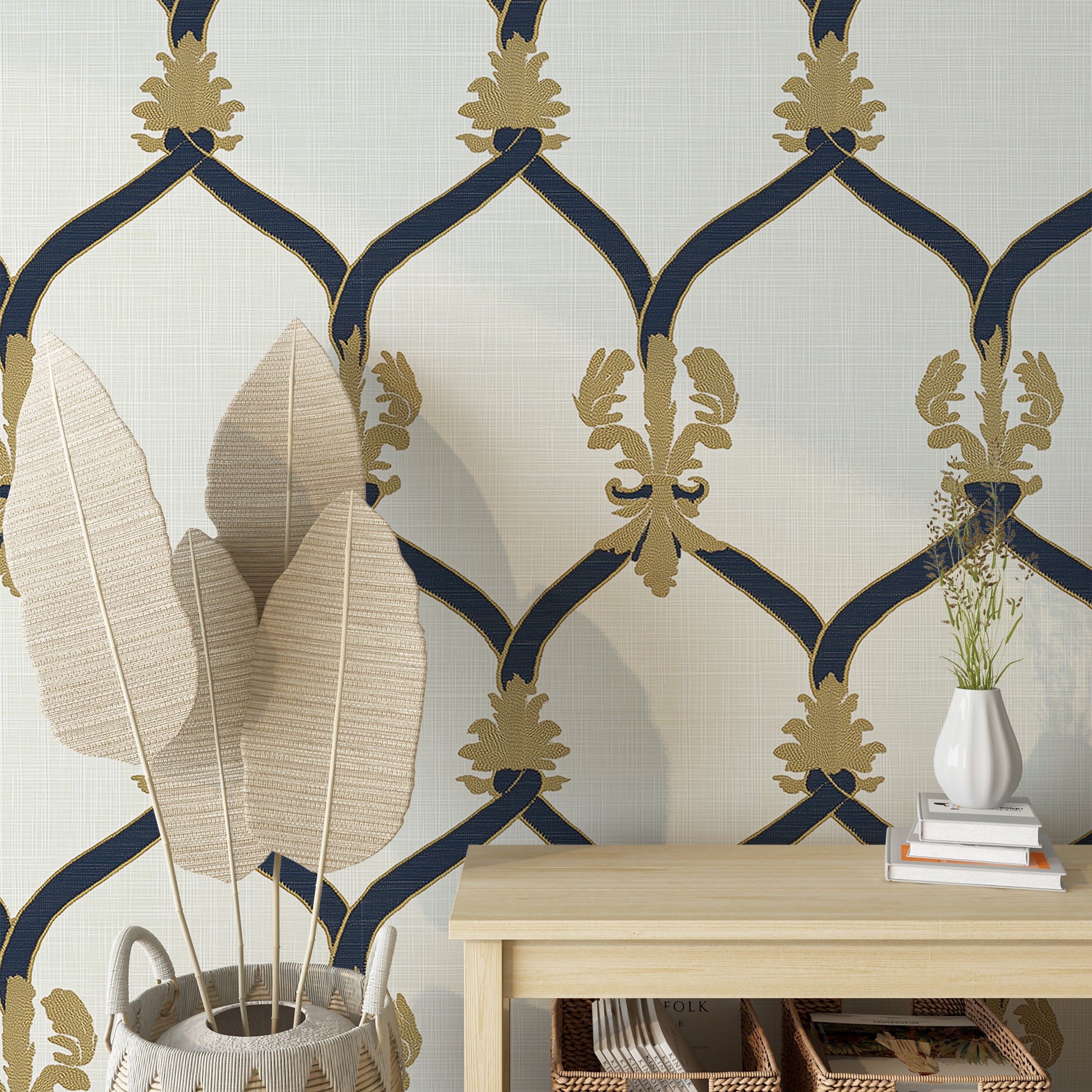 Luxury blue and gold wallpaper for timeless home accents
Elegant Victorian wallpaper for refined traditional spaces