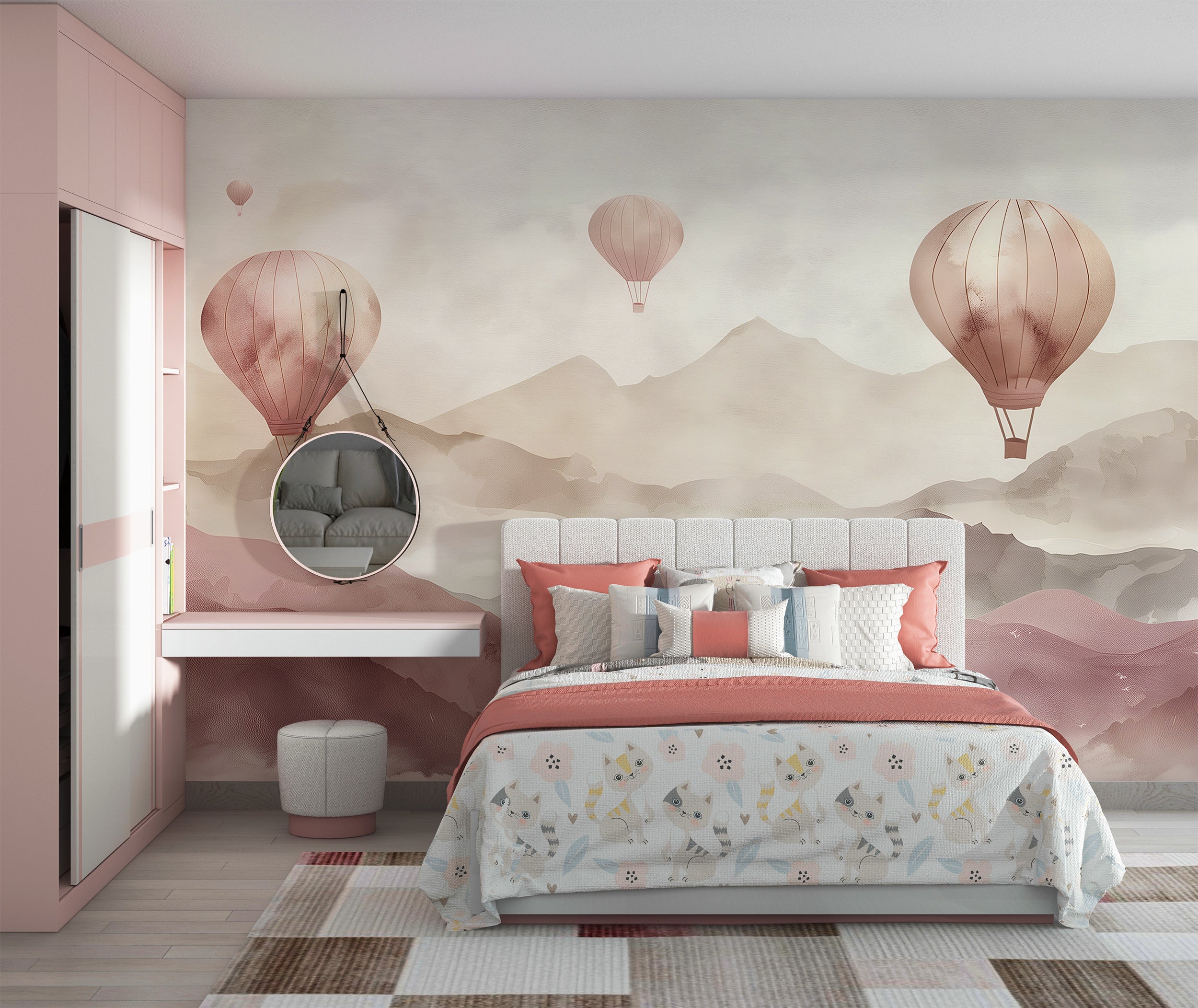 Soft pink beige wall mural