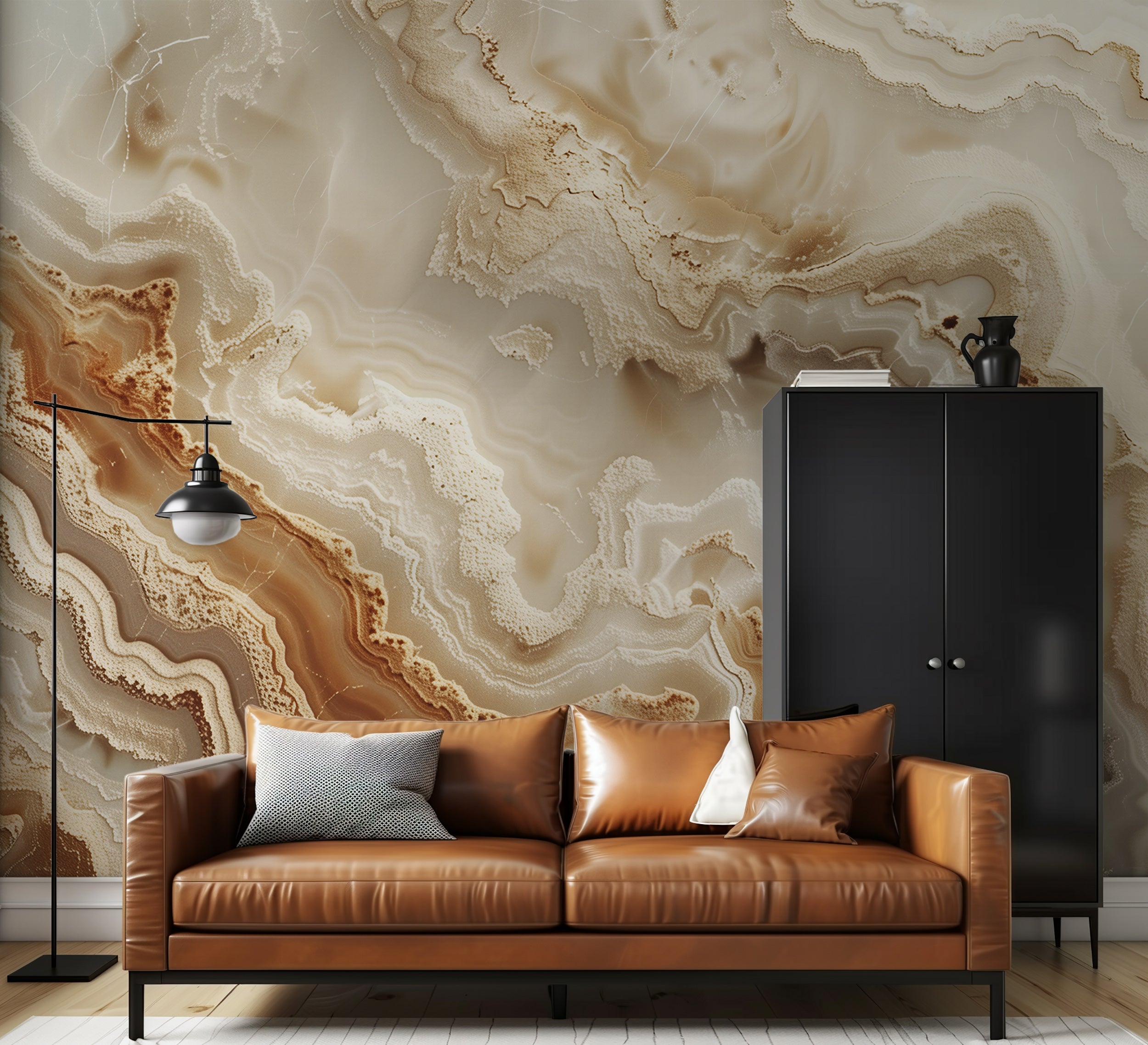 Abstract beige marble wallpaper