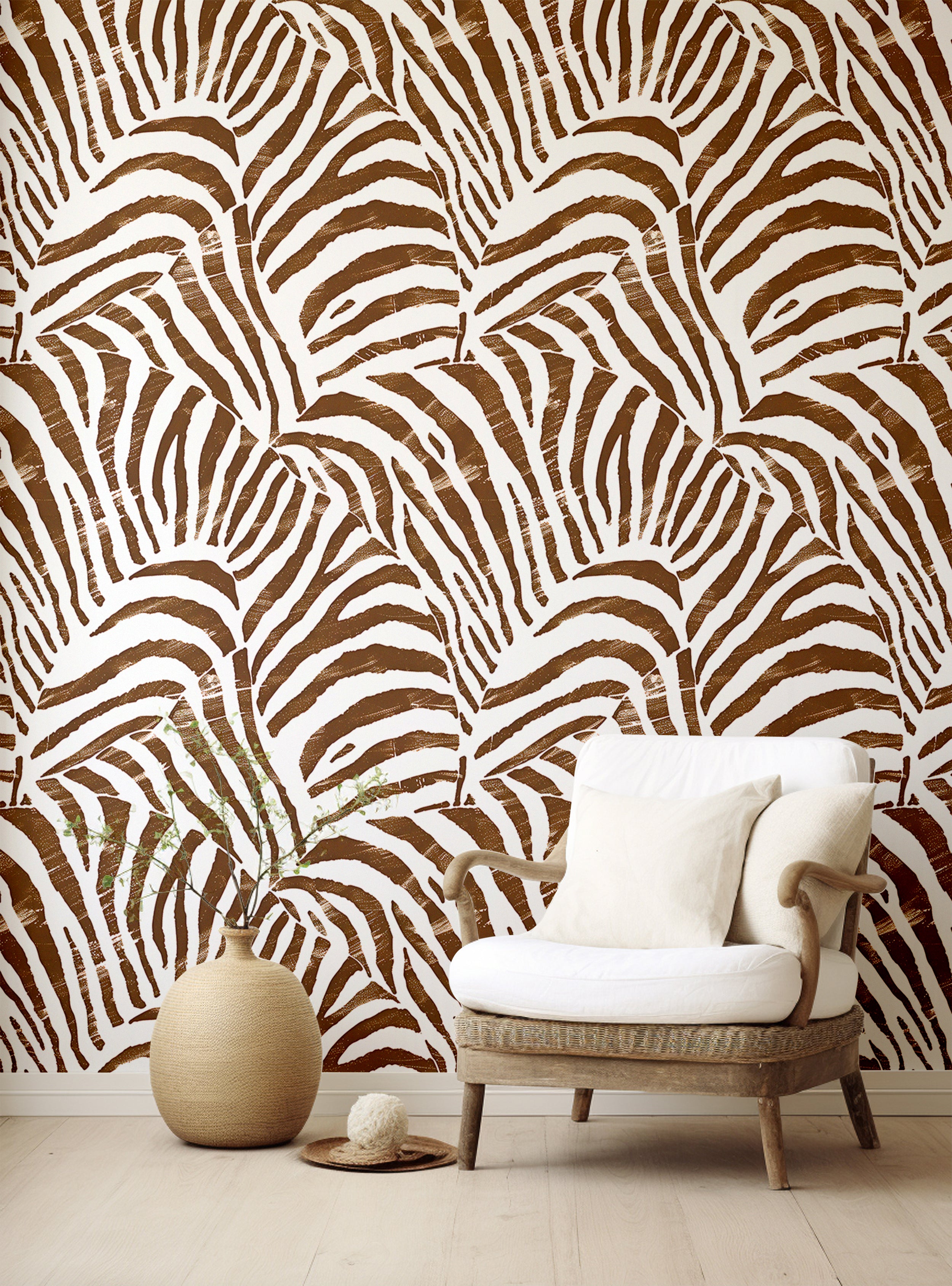 Peel and stick removable zebra wallpaper