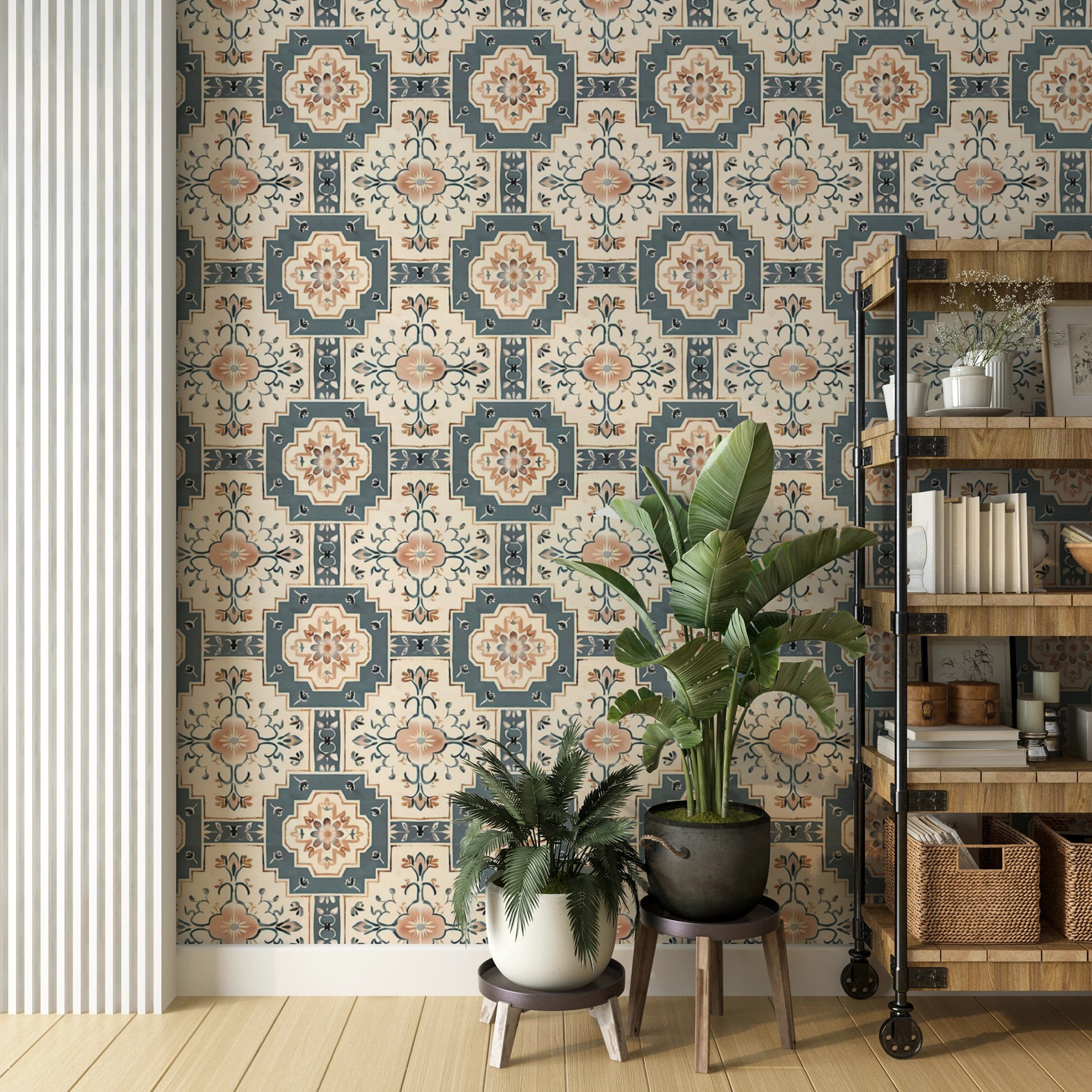 Classic Arabian tile design for living rooms Easy-to-apply Moroccan tiles wall decor