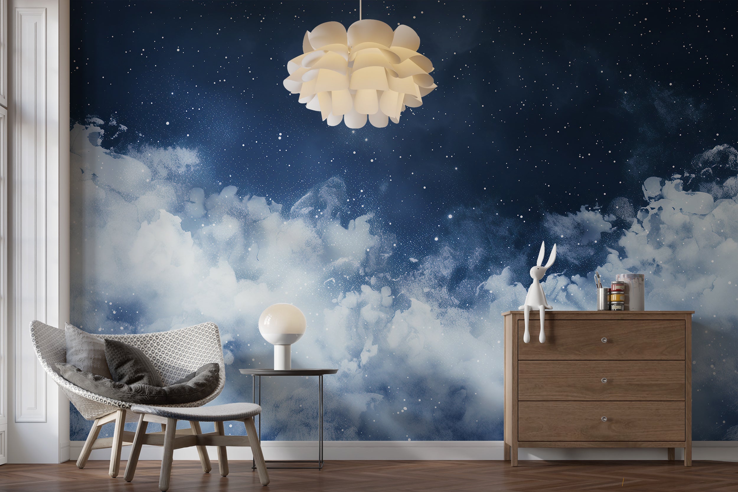 Tranquil starry sky wallpaper for home decor