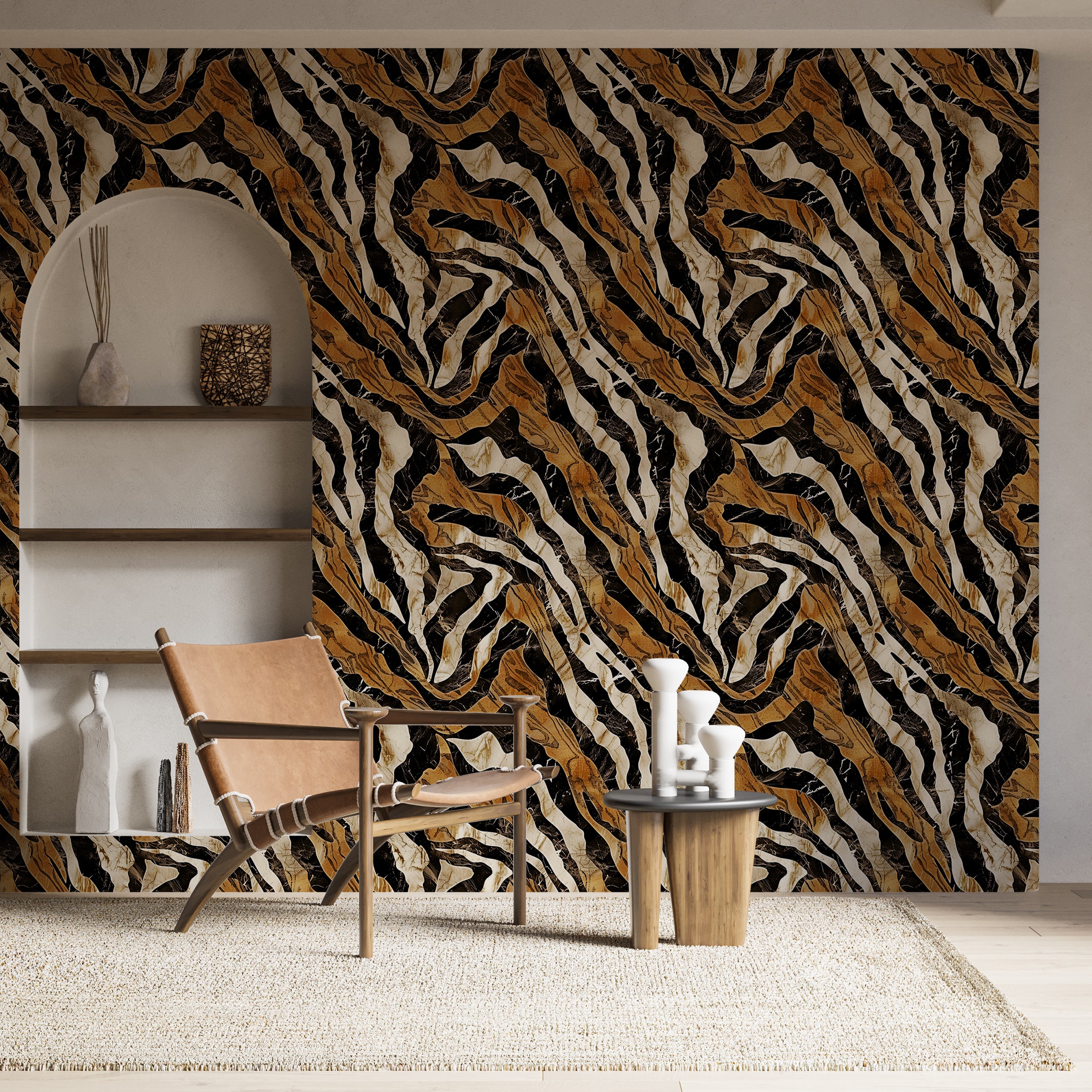 Fierce and stylish tiger stripe wall decor