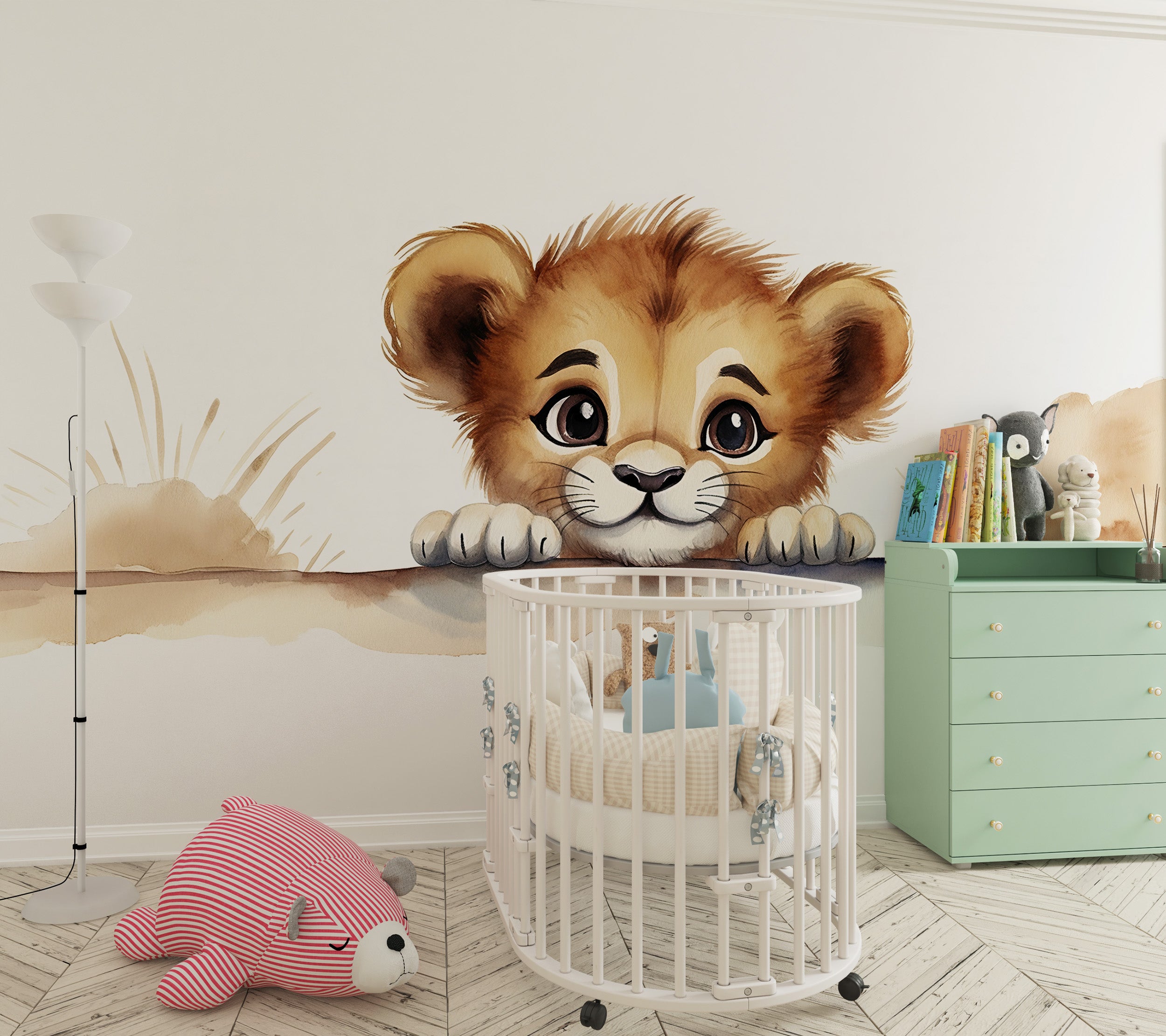 Peel and Stick Cute Animal Mural for Kids Room Decor