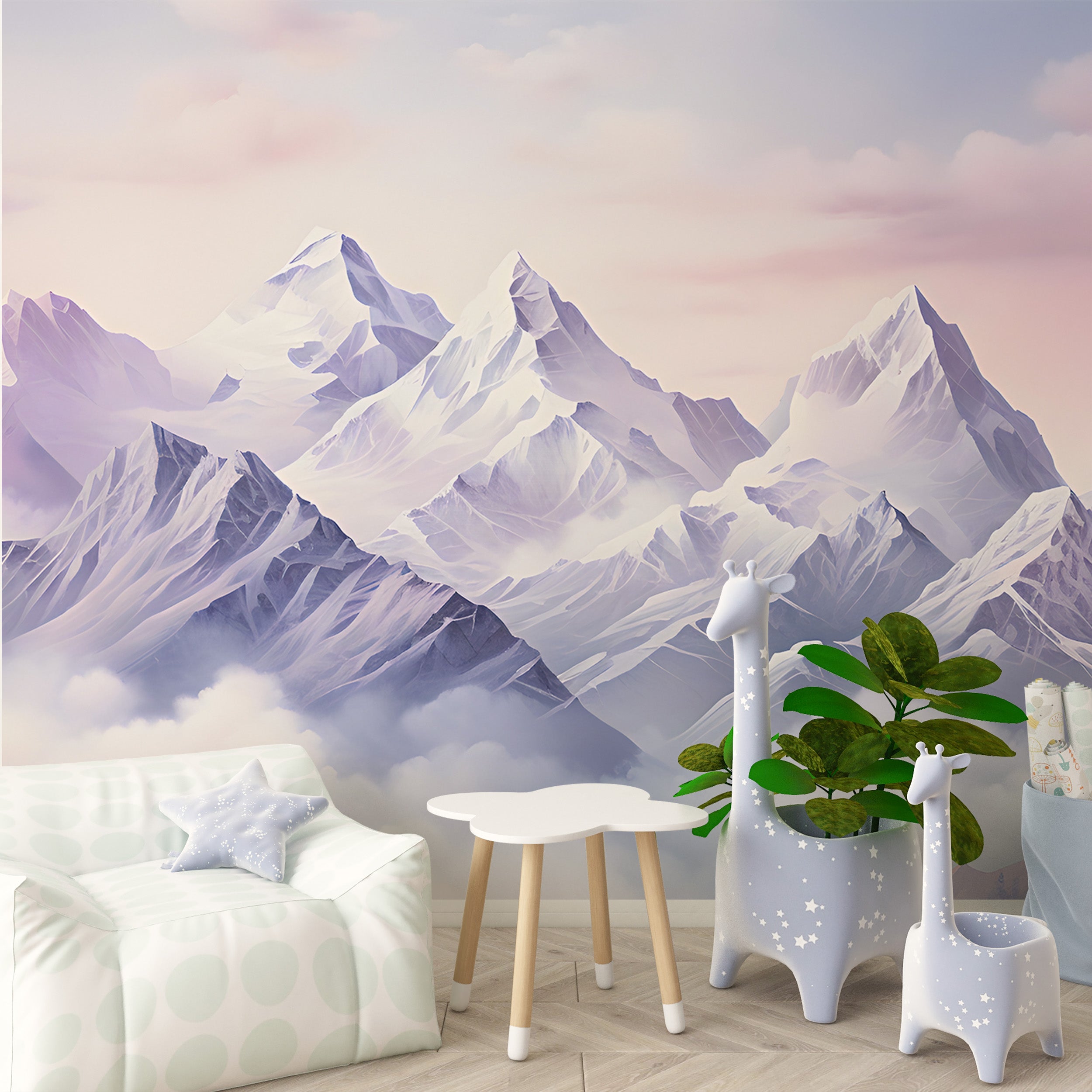 Dreamy Pink and Purple Mountain Decor