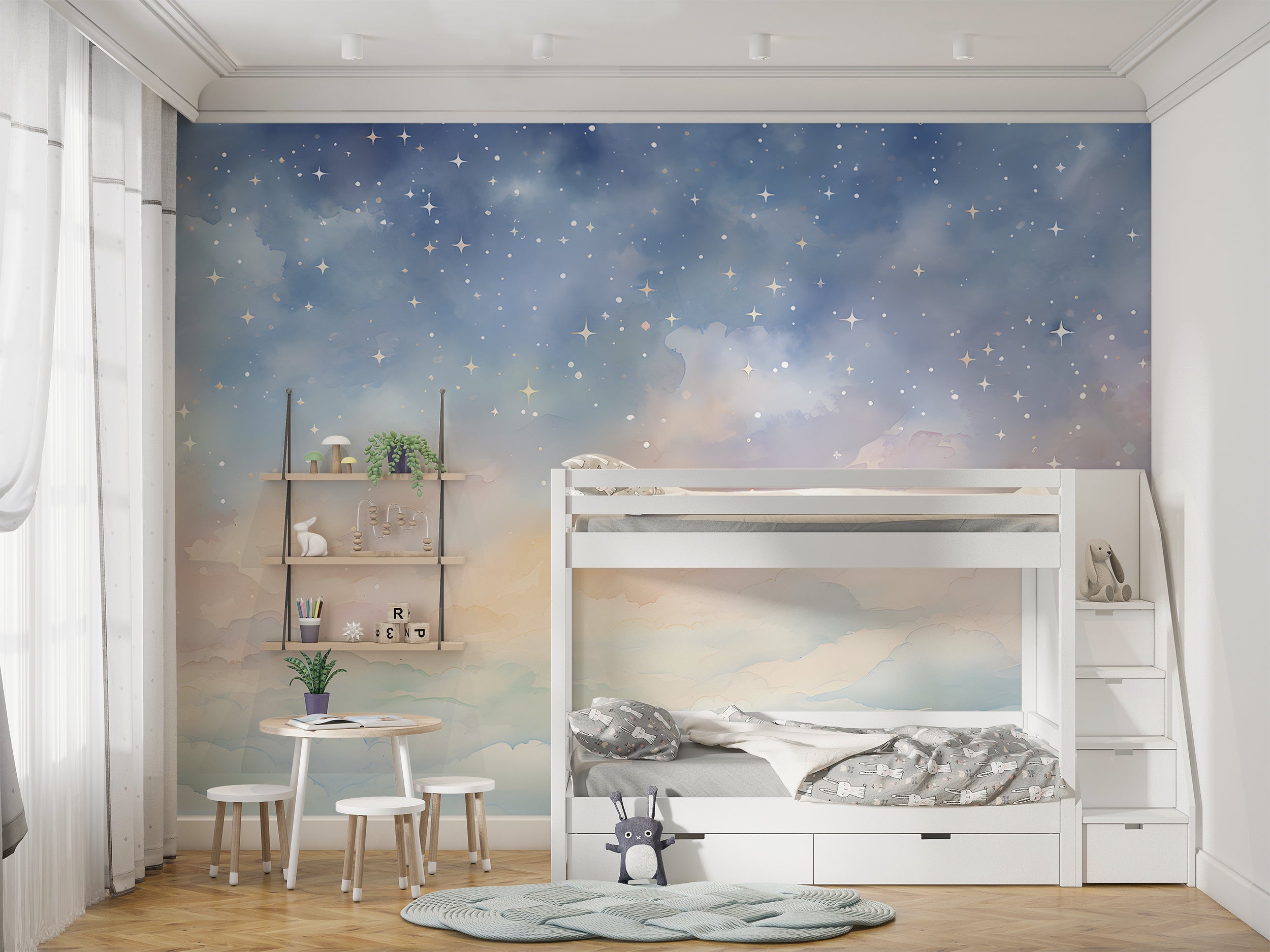 Clouds and Stars Nursery Wall Decoration