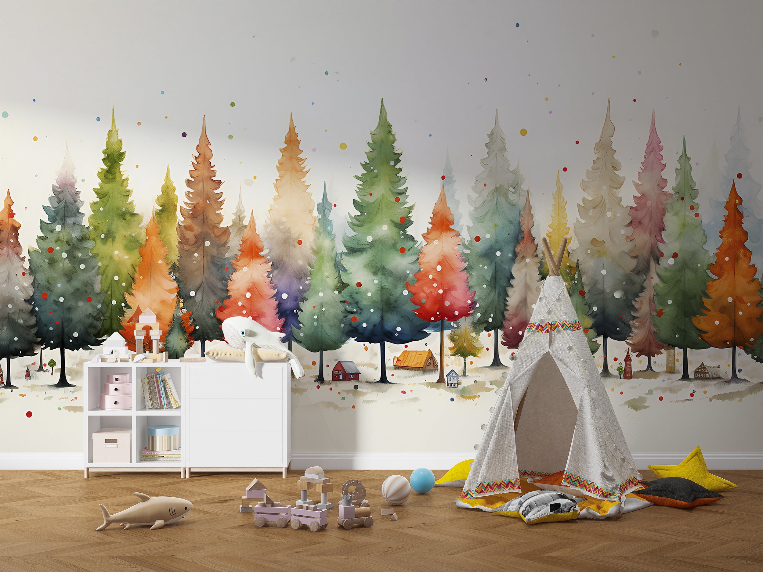 Colorful Trees Wallpaper for Kids' Room