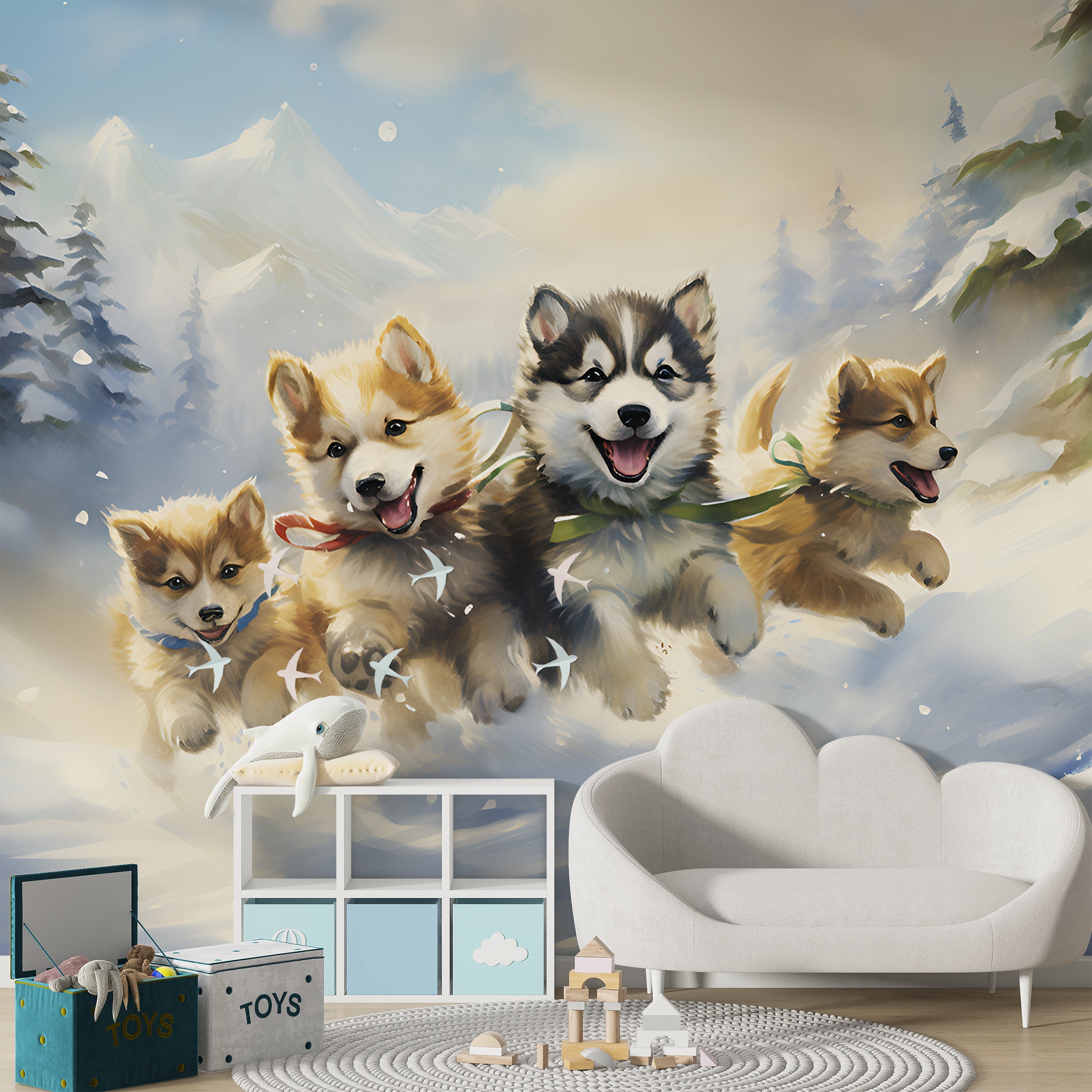 Whimsical Snowy Forest Wall Art