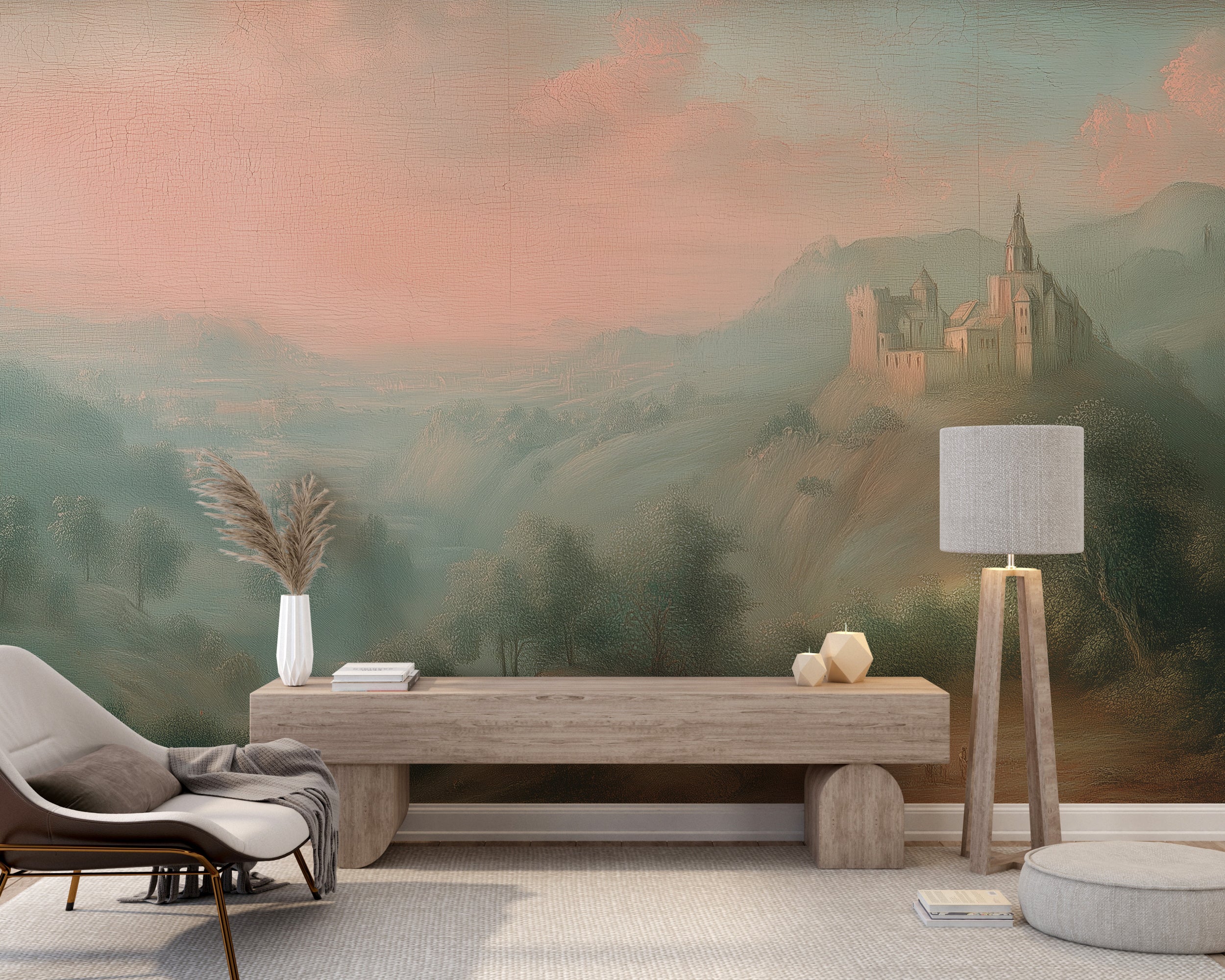 Classic hilltop castle wall art

Peel and stick vintage mural