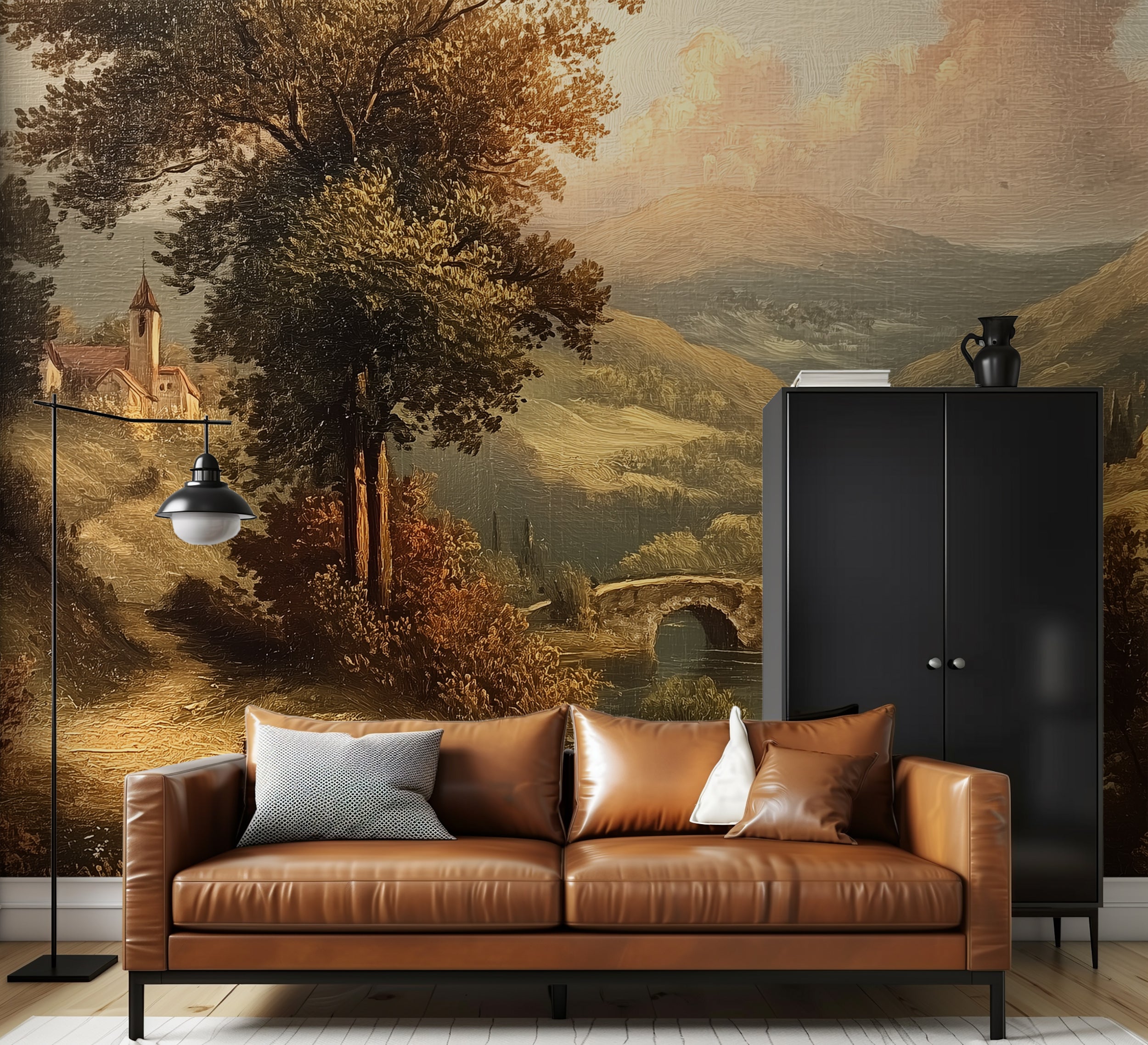 River and stone bridge mural

Old world charm wall wallpaper