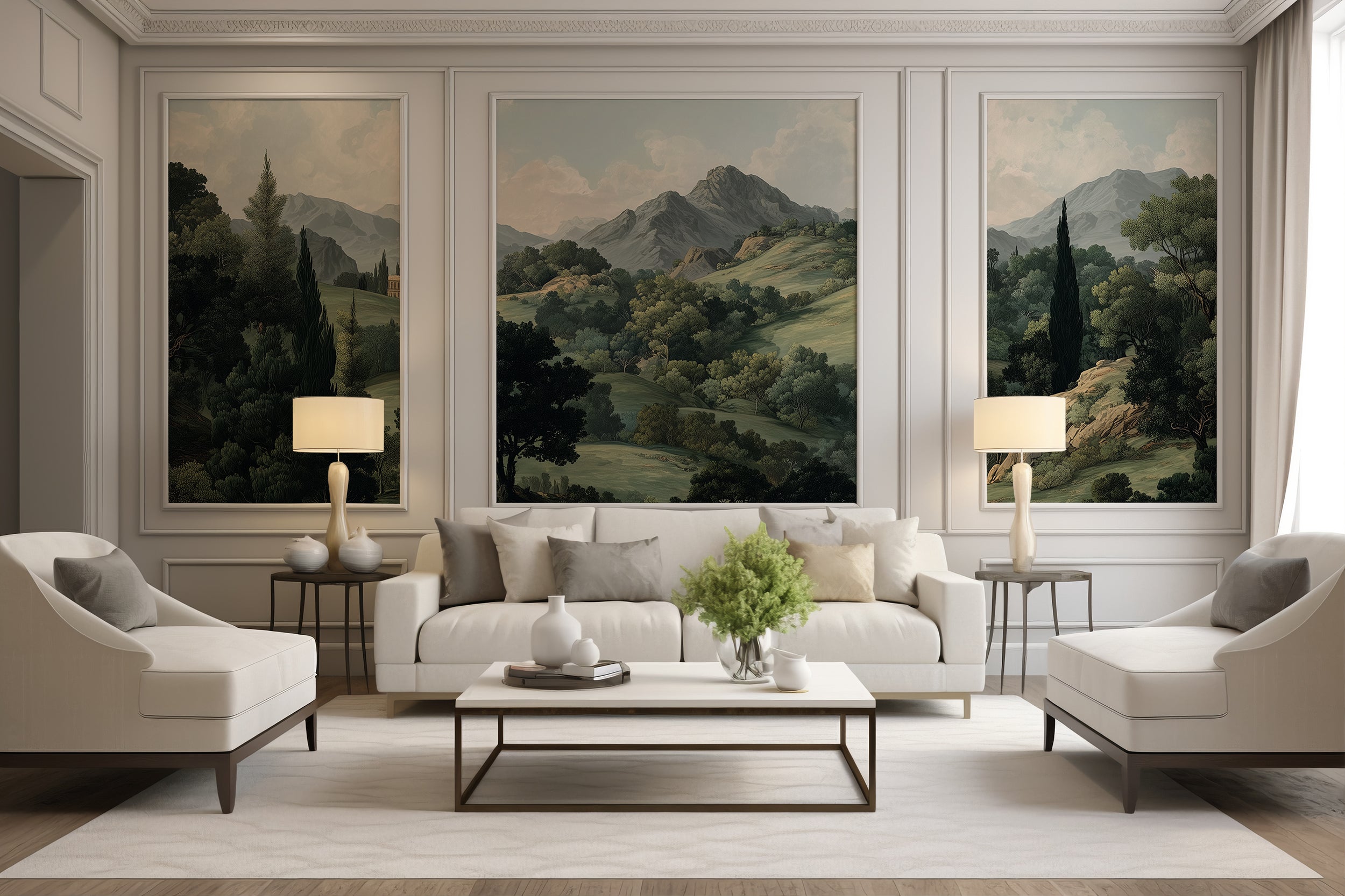 traditional european mural painting
historic architecture countryside wall decor