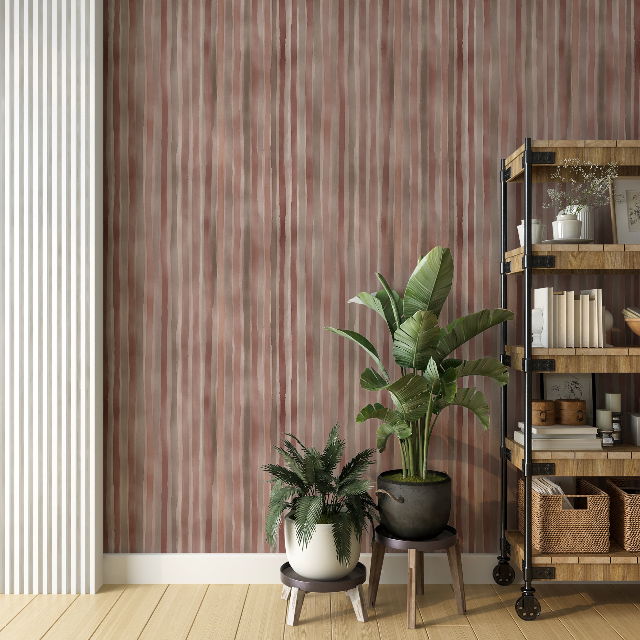 vertical lines boho wallpaper

artisan style warm stripe wallpaper