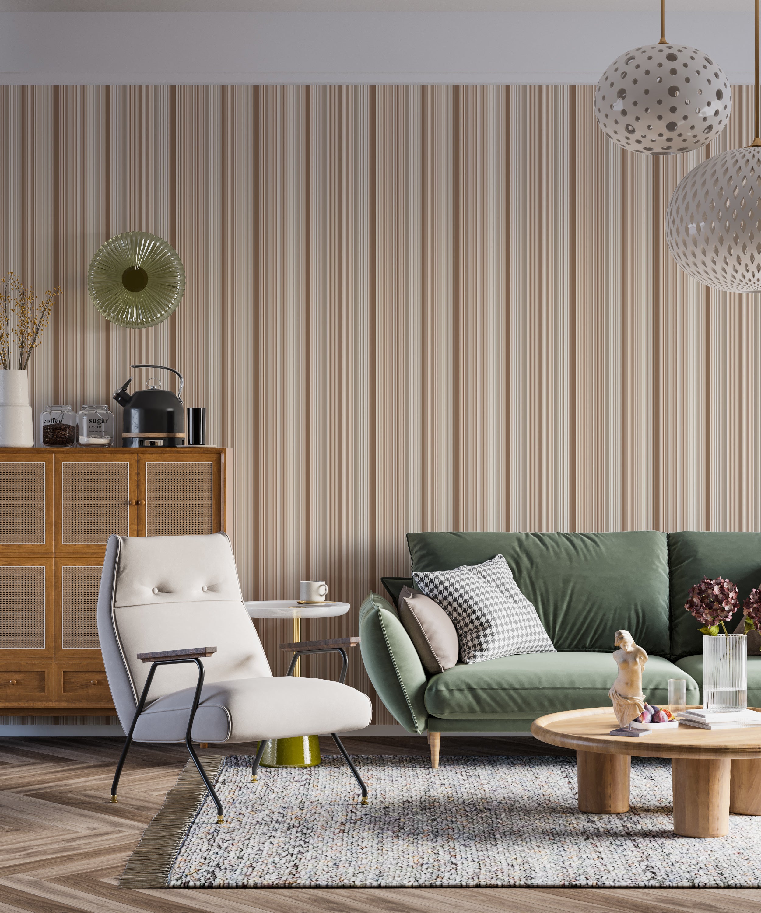 Minimalist vertical line wallpaper

Balanced striped wall pattern in neutrals