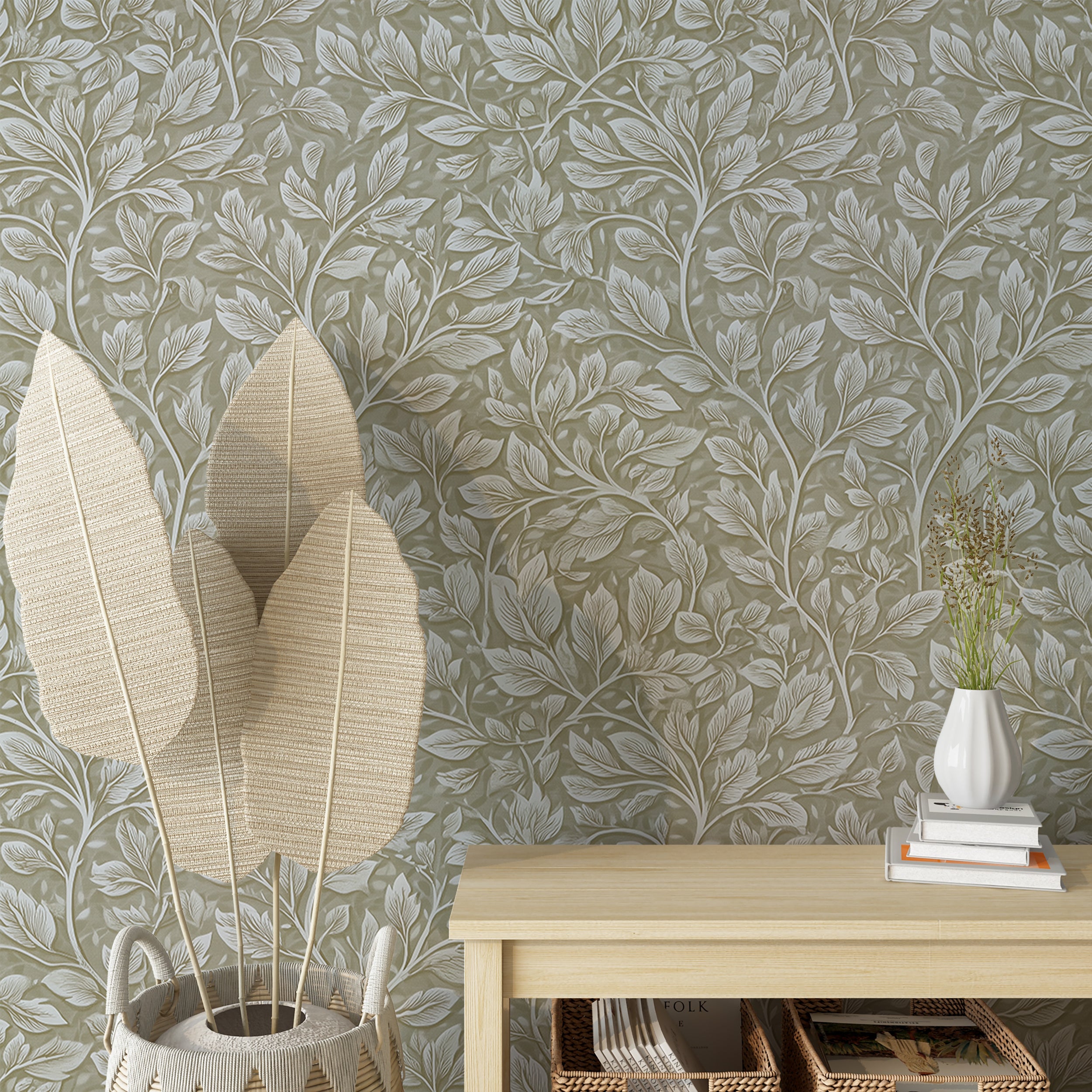 Classic botanical wallpaper print

Nature-inspired floral leaf wallpaper