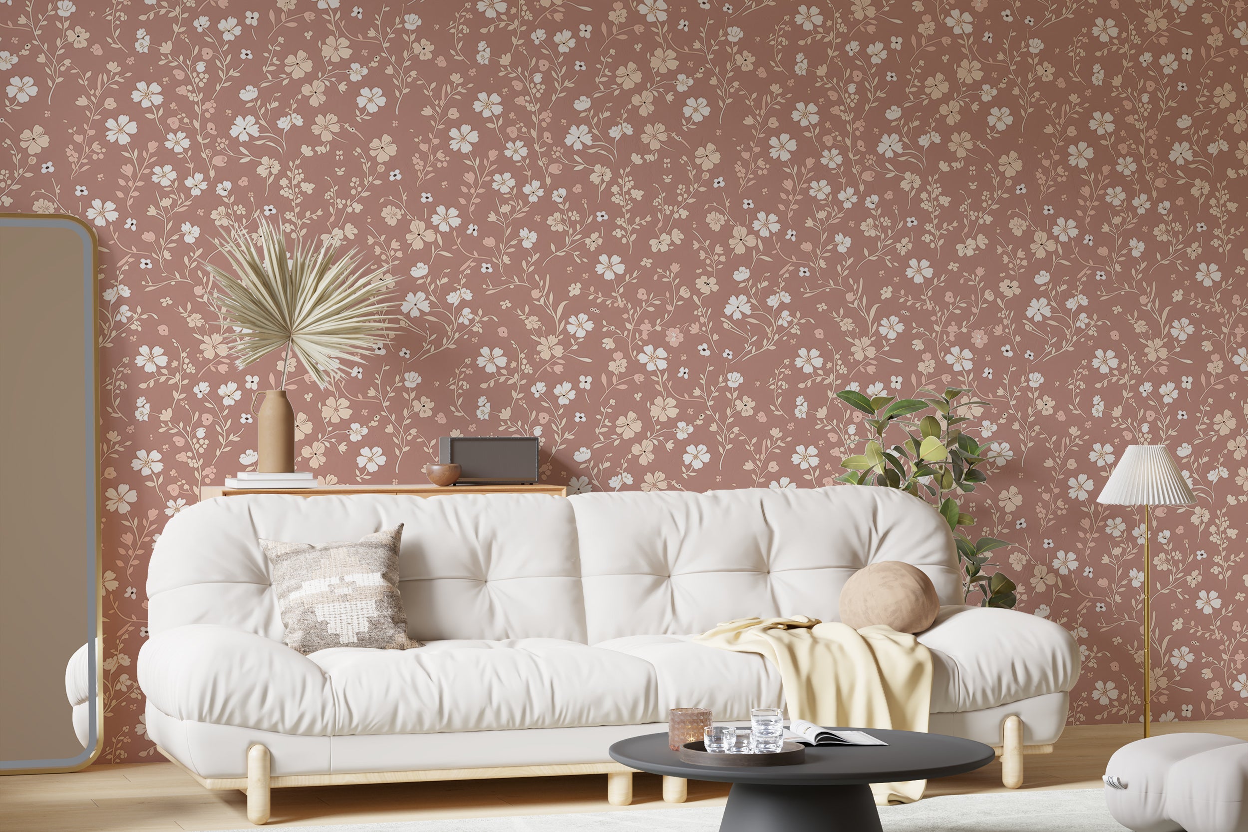 Small Flower Pattern Peel and Stick Wallpaper