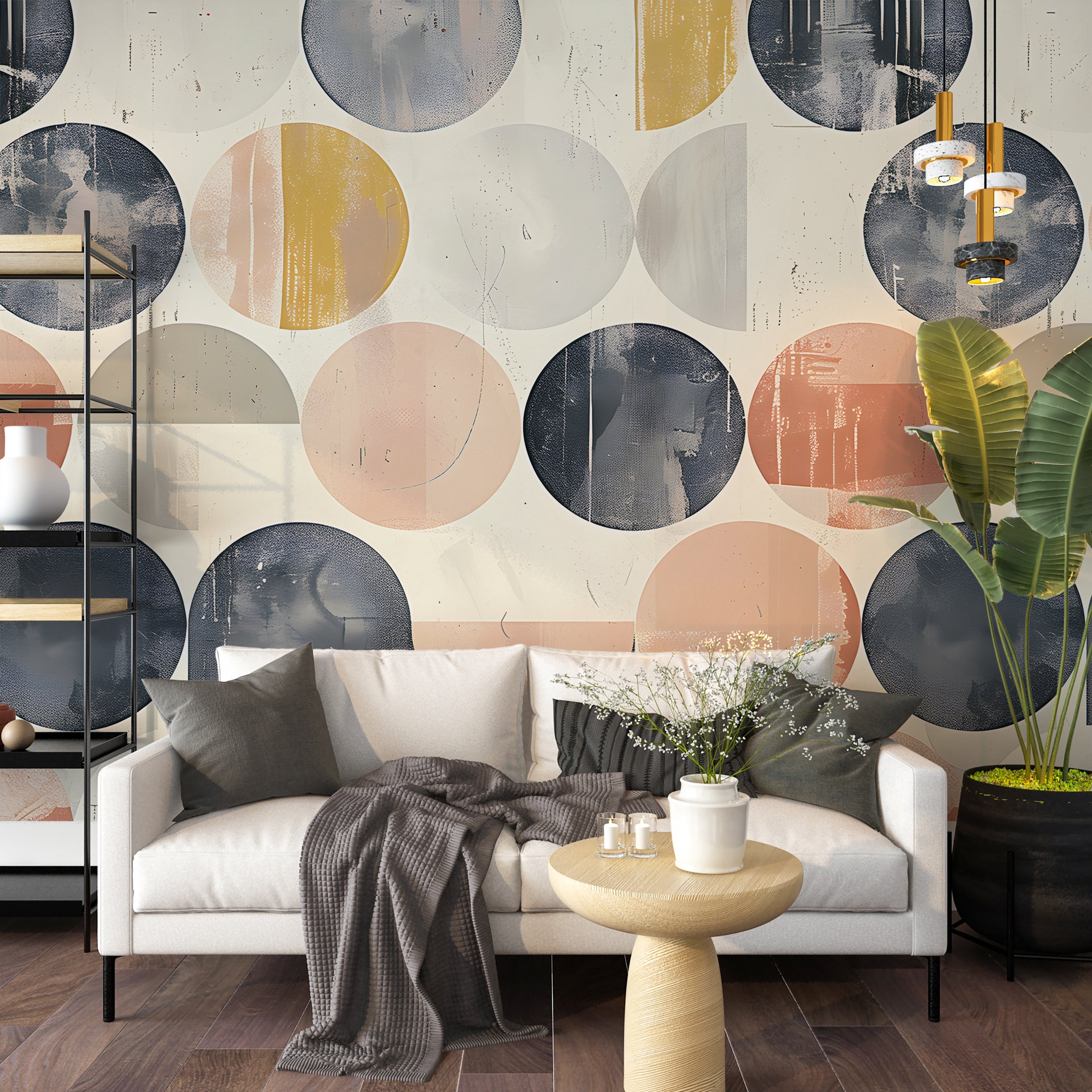 Peel and Stick Geometry Wall Art in Neutral Tones