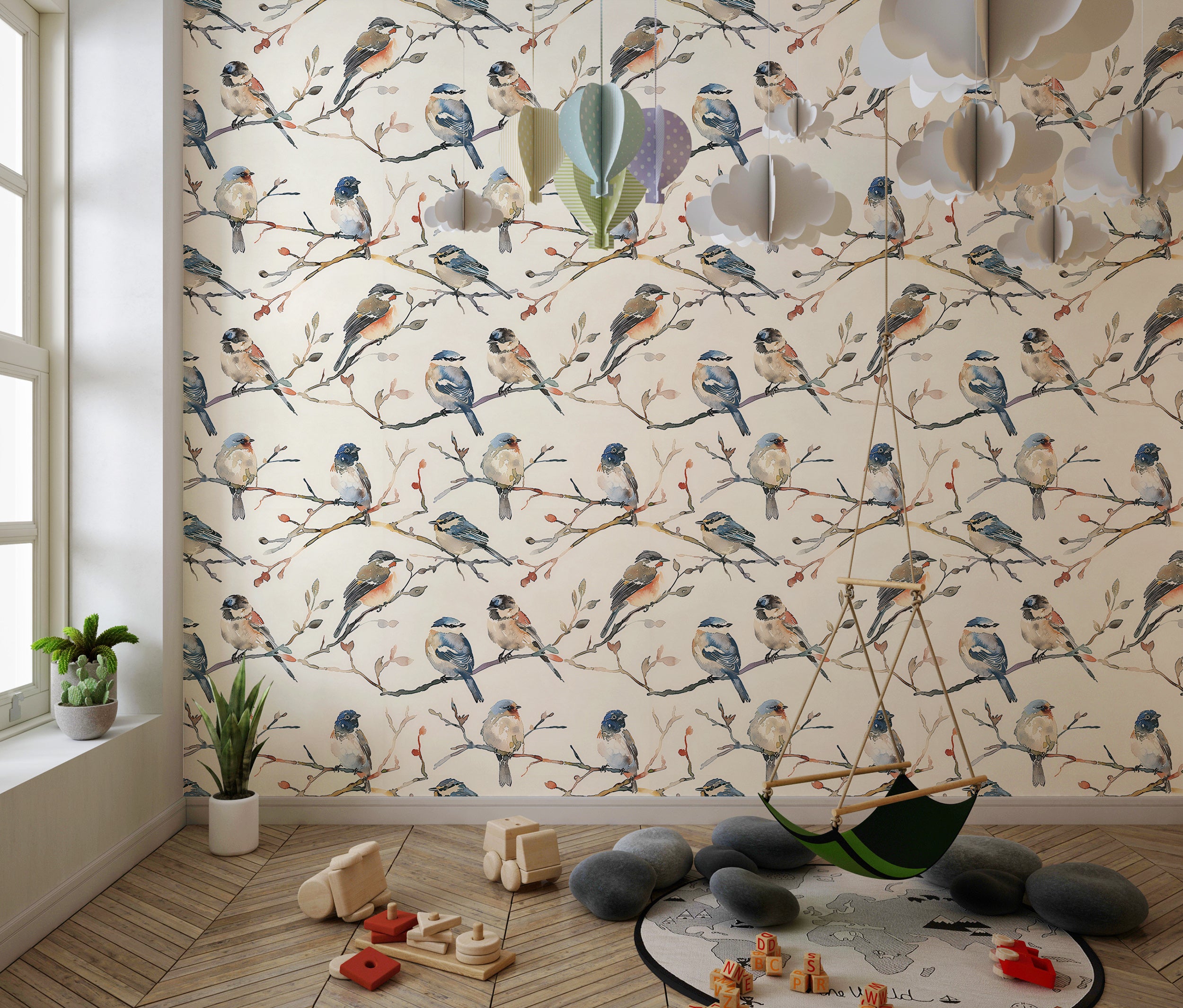 Peaceful Birds on Branches Wall Decor