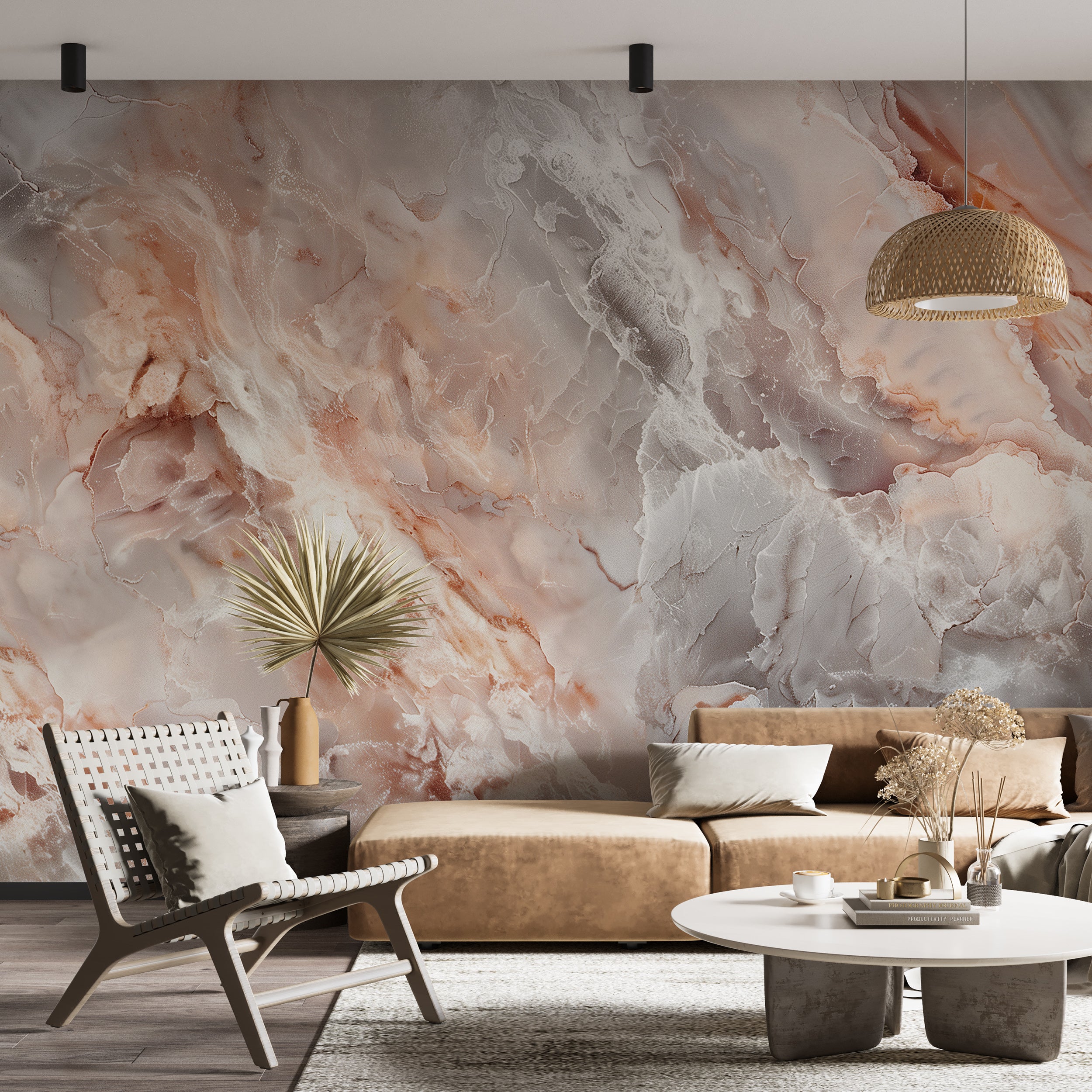Custom size grey marble mural