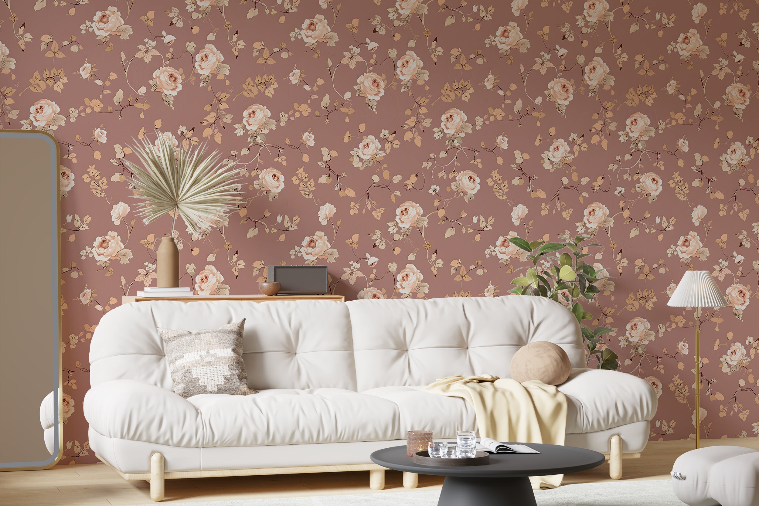 Dusty rose removable wallpaper