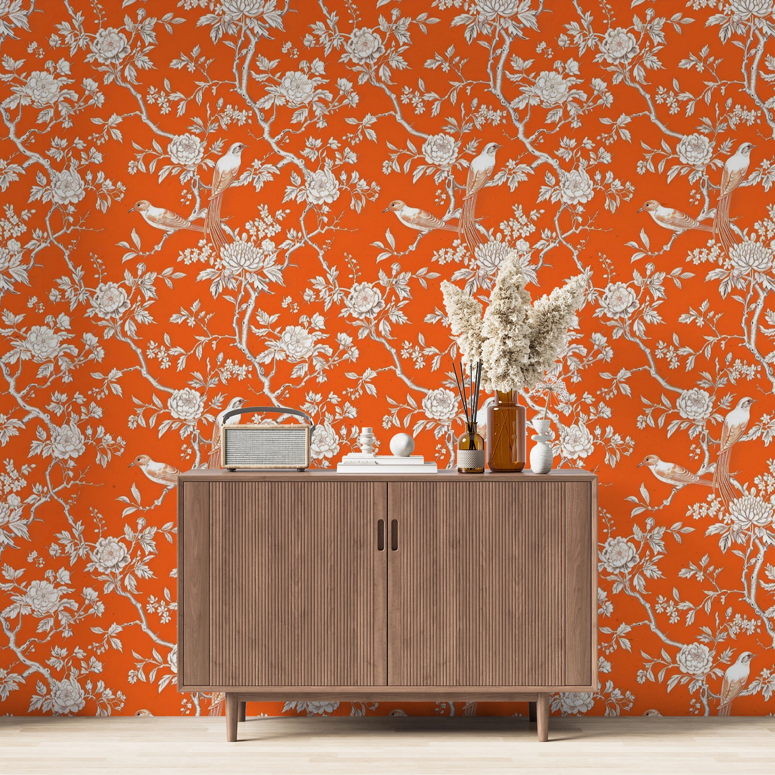 Elegant peel and stick floral wallpaper for home decor