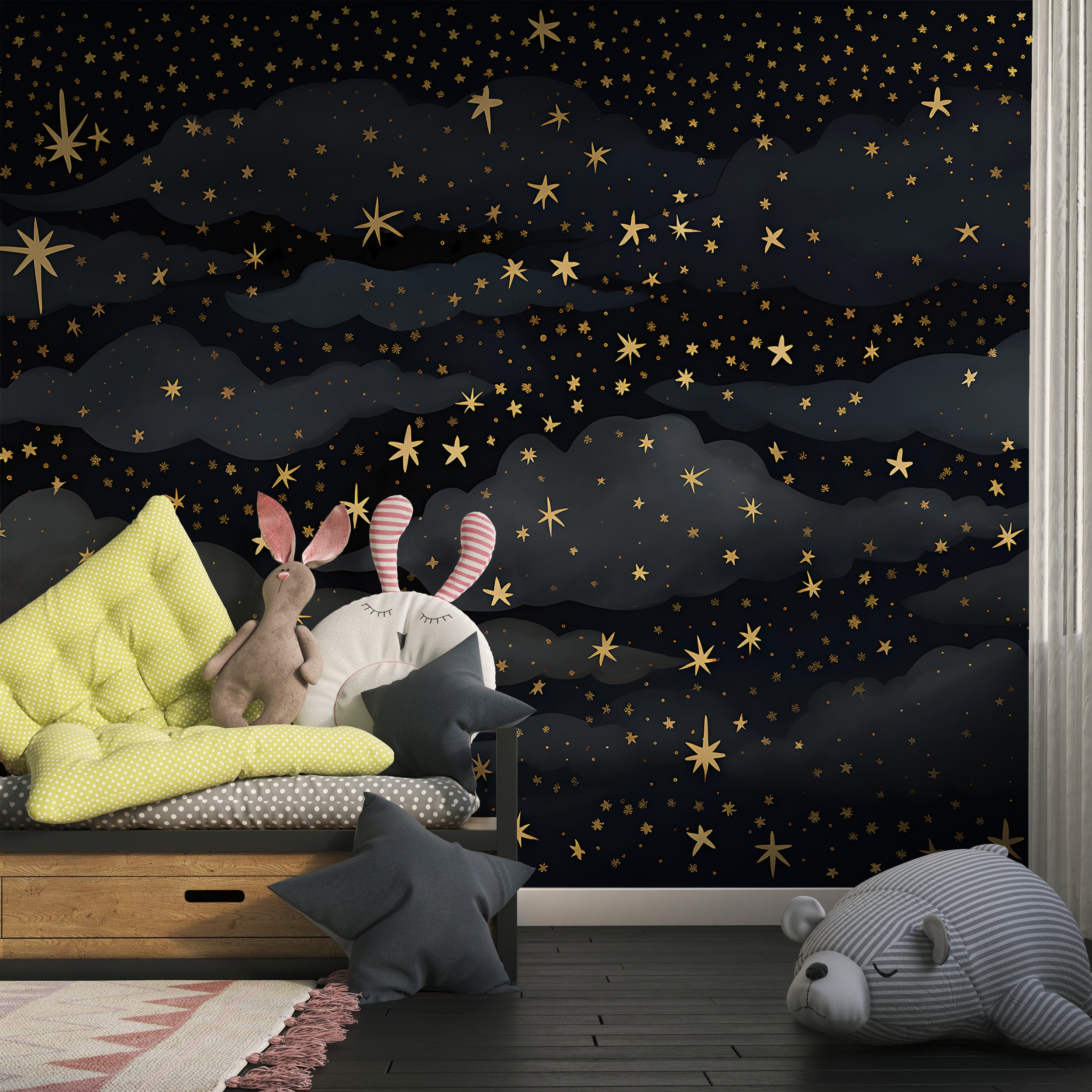 Removable Wallpaper,Constellations,Starry Sky, Self Adehsive or Vinyl store wallpaper