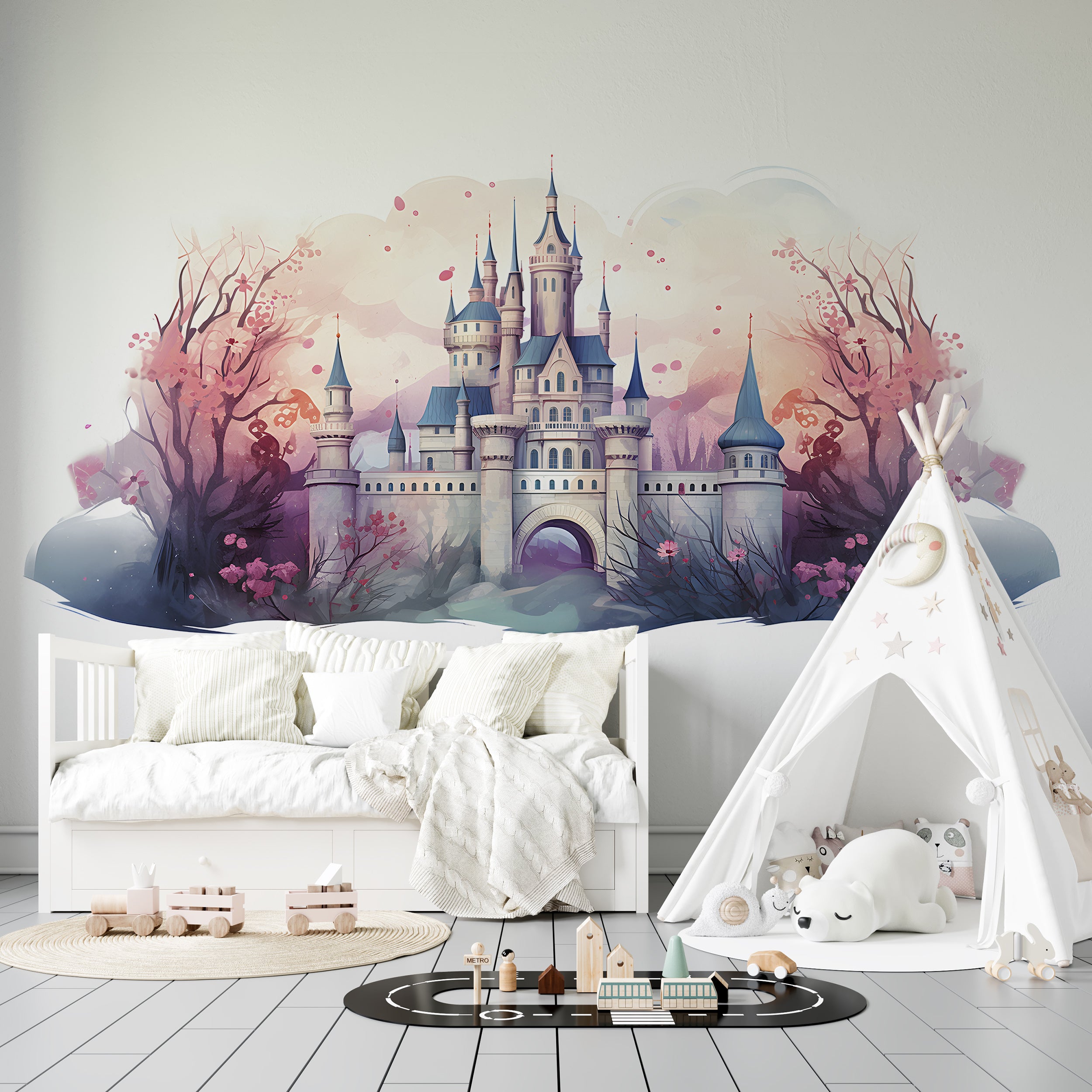 Whimsical Pink and Blue Castle Theme