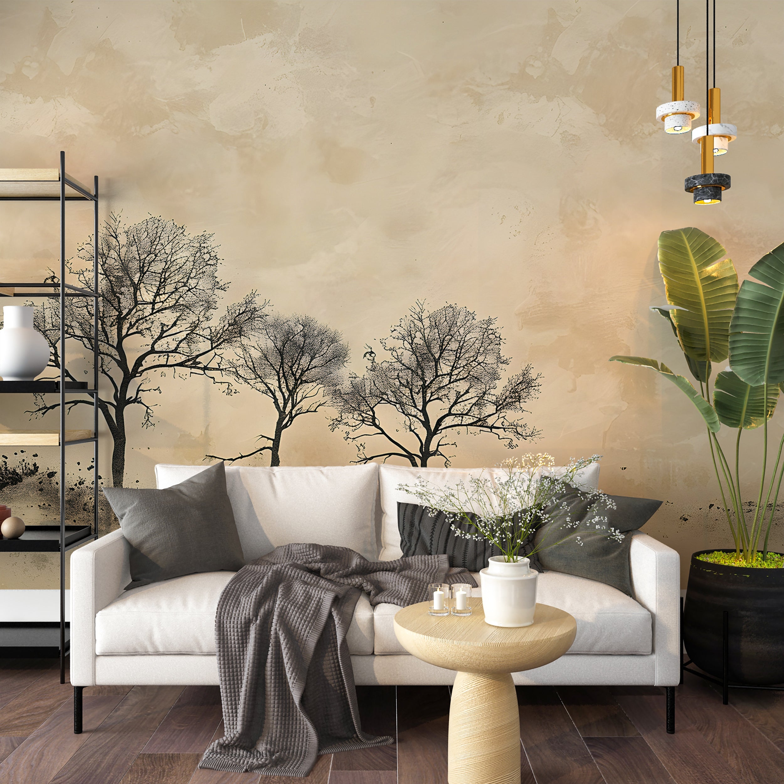 Modern Trees Texture Wallpaper