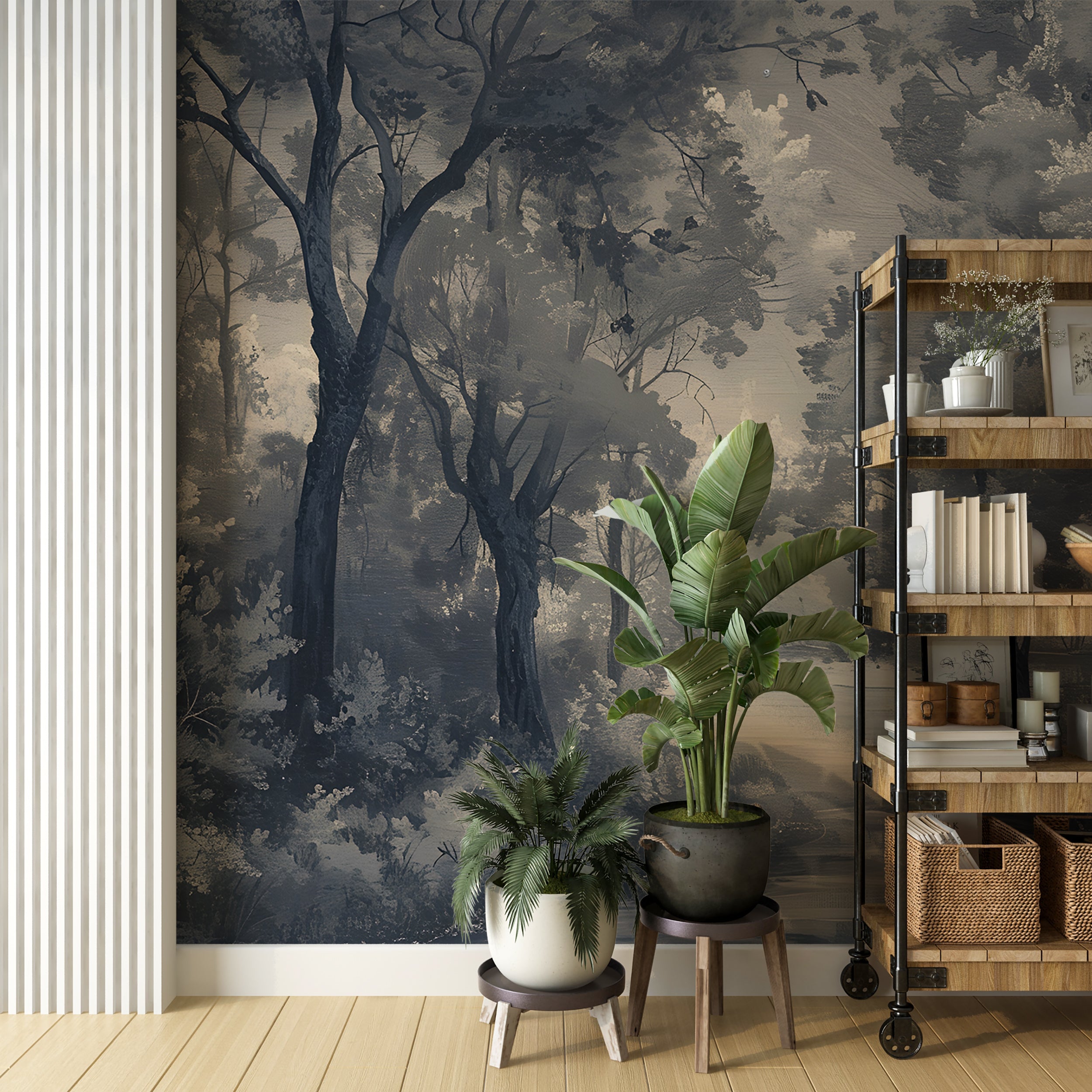 Removable forest landscape decal Classic forest accent wall decor