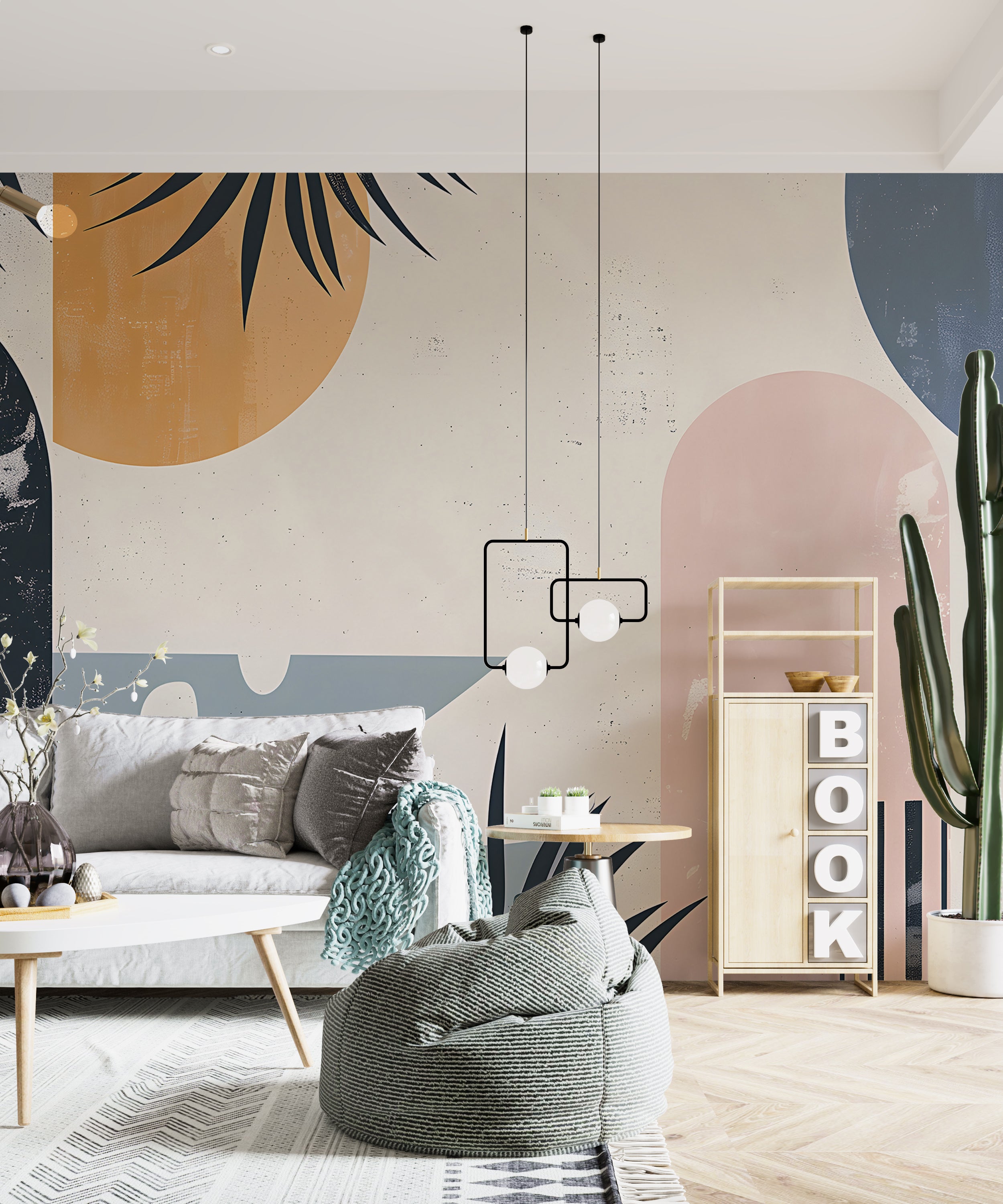 Modern Geometric Patterns for Stylish Interiors Vibrant Pastel Colors Geometric Wallpaper