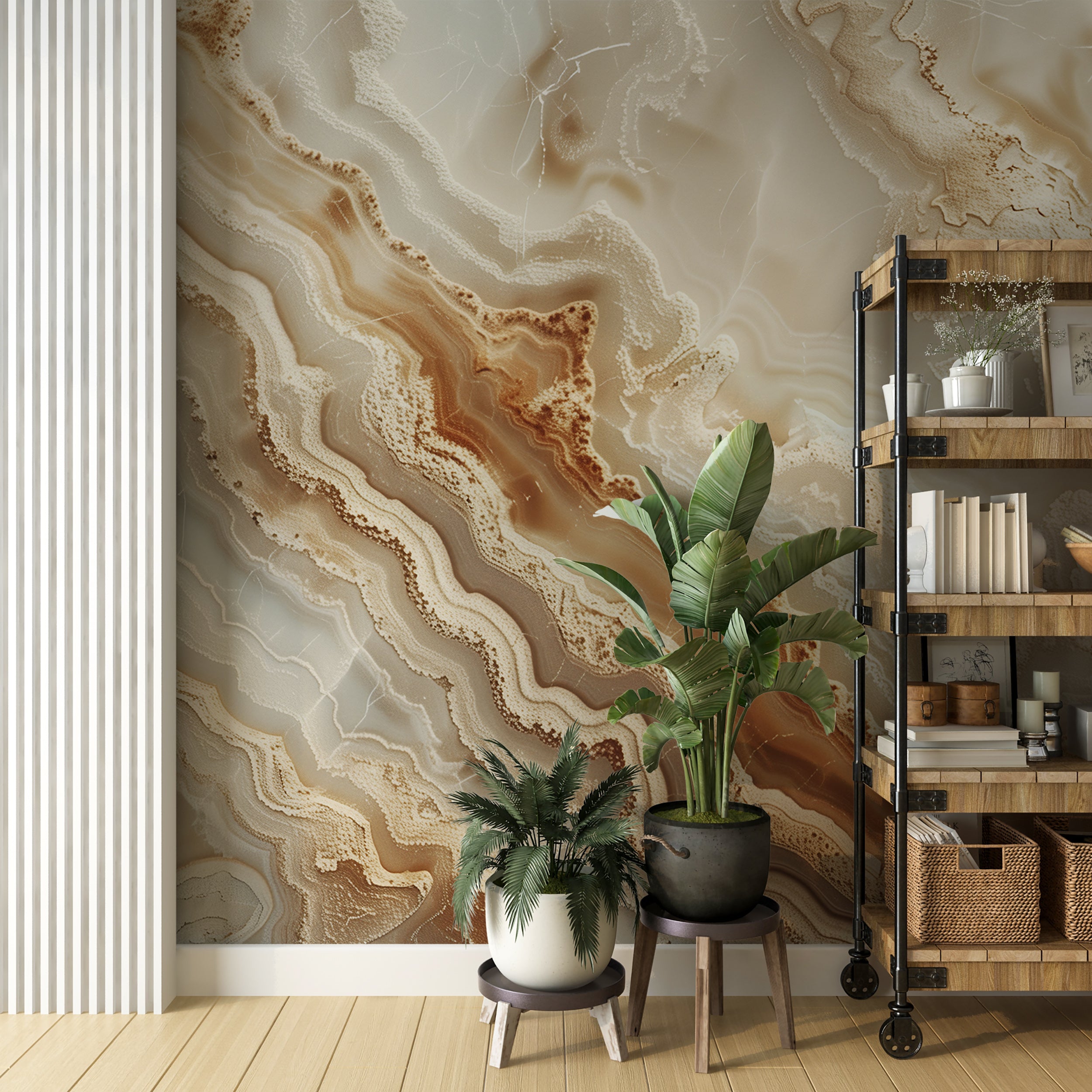 Beige marble peel and stick wall decor Removable beige marble wallpaper