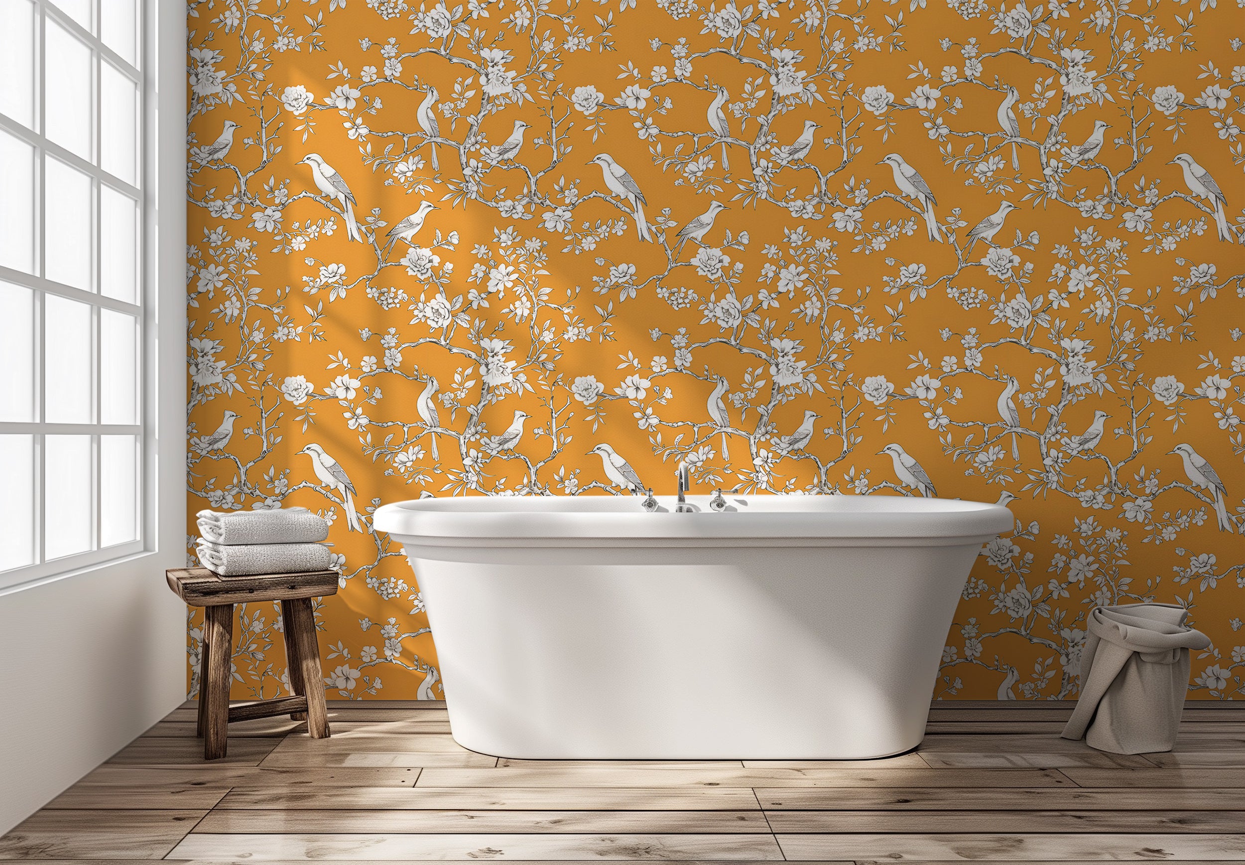 Traditional Japanese Chinoiserie wallpaper