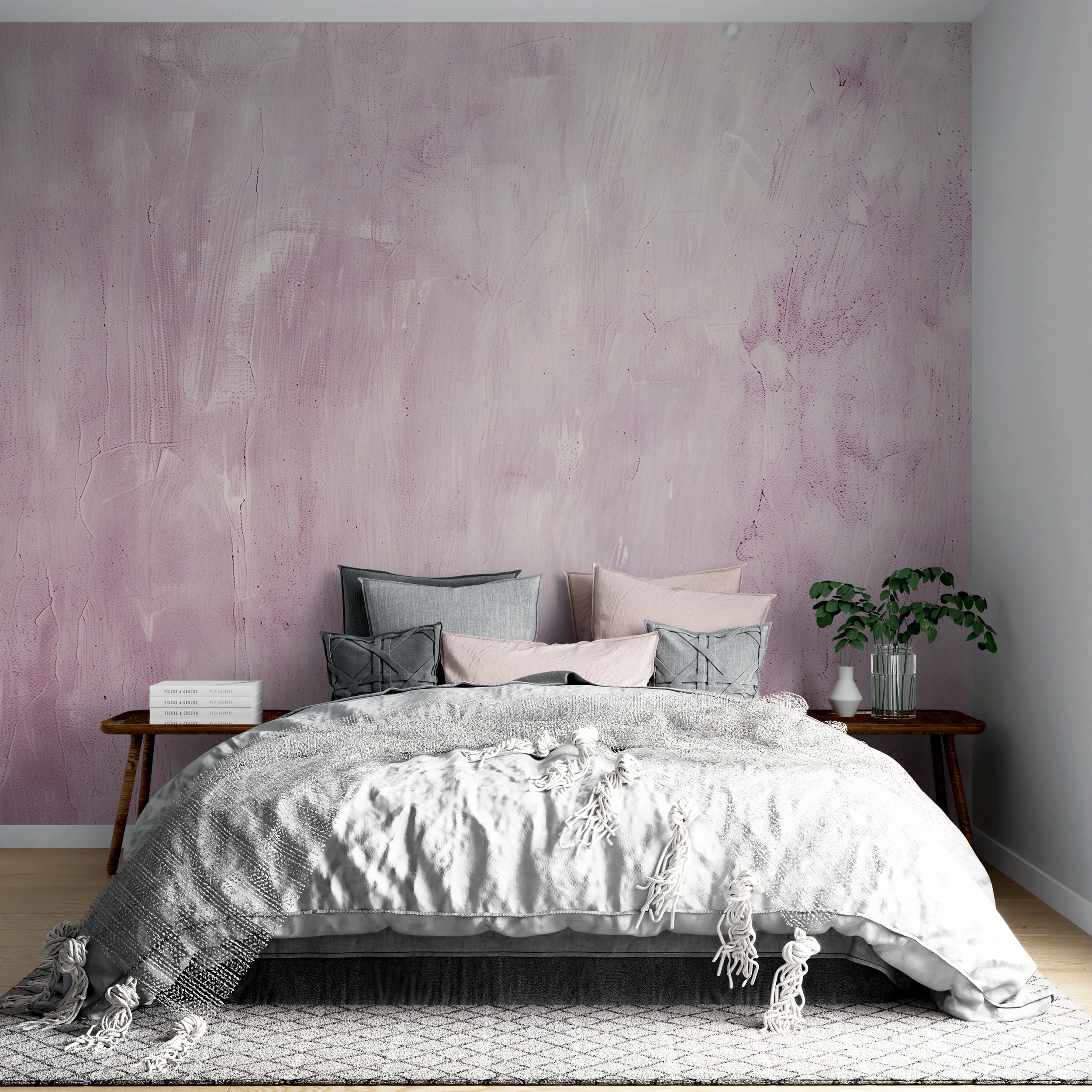 Contemporary pink wall decor for living room