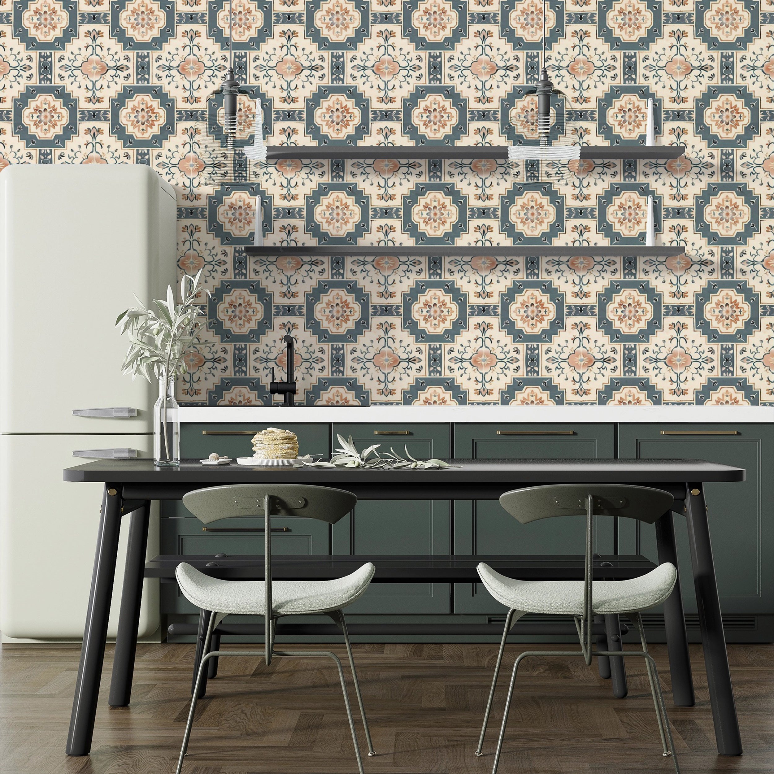 Moroccan tiles wallpaper for kitchen decor Peel and stick Arabian wall decor