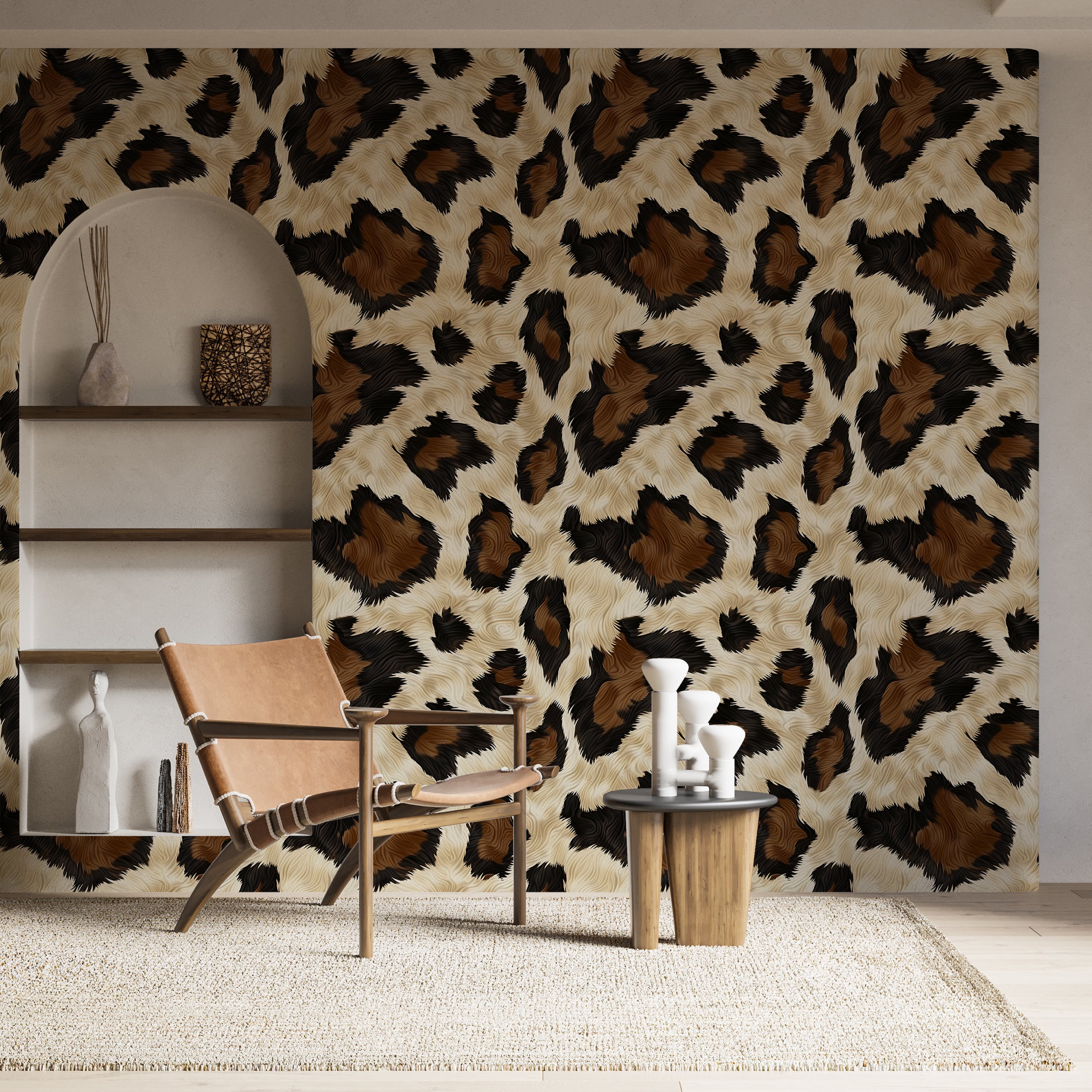 Bold cow print wallpaper for bedrooms