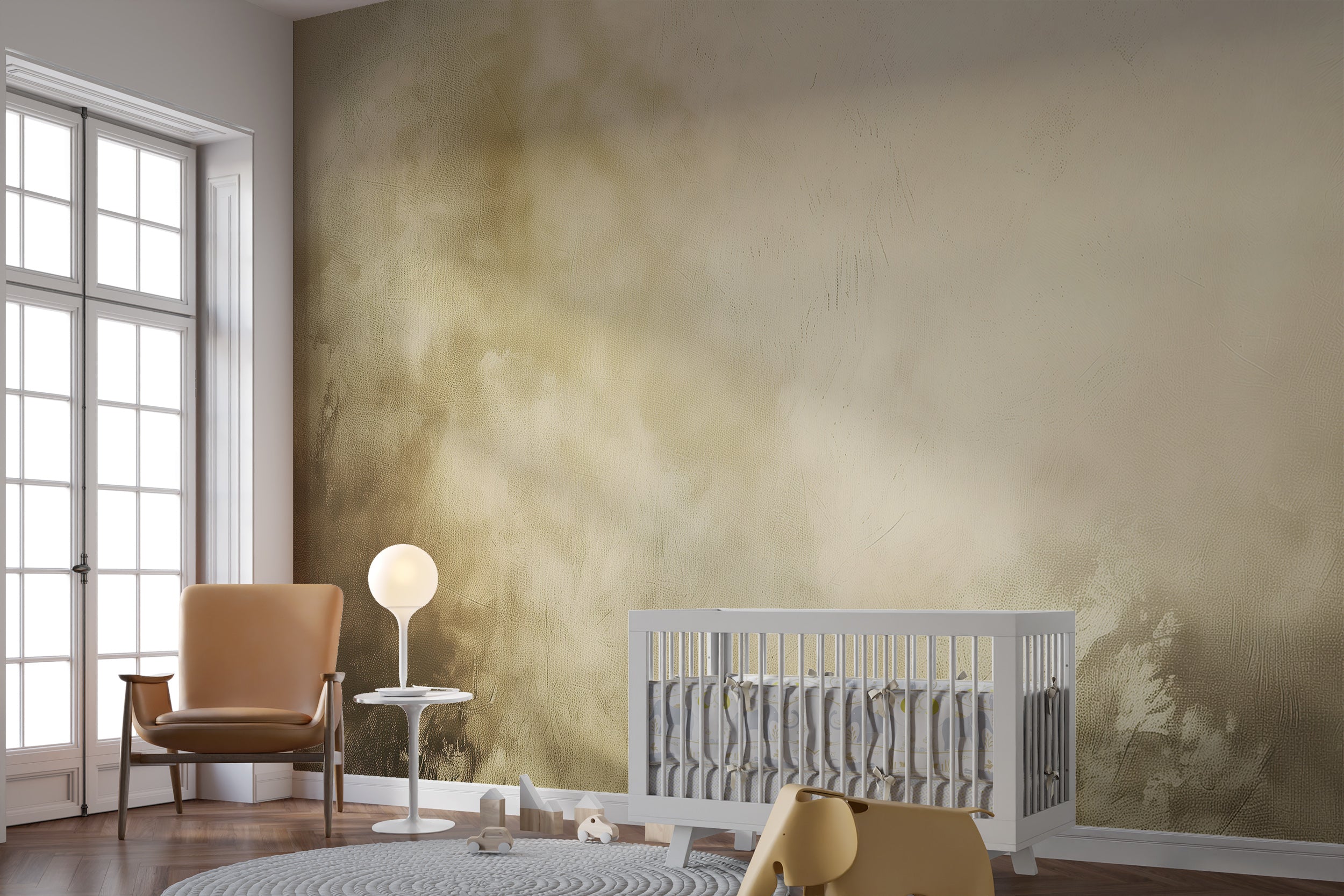 Beige Ombre Wall Mural, Minimalist Plaster Wallpaper, Peel and Stick Modern Beige Accent Wall Rustic Mural