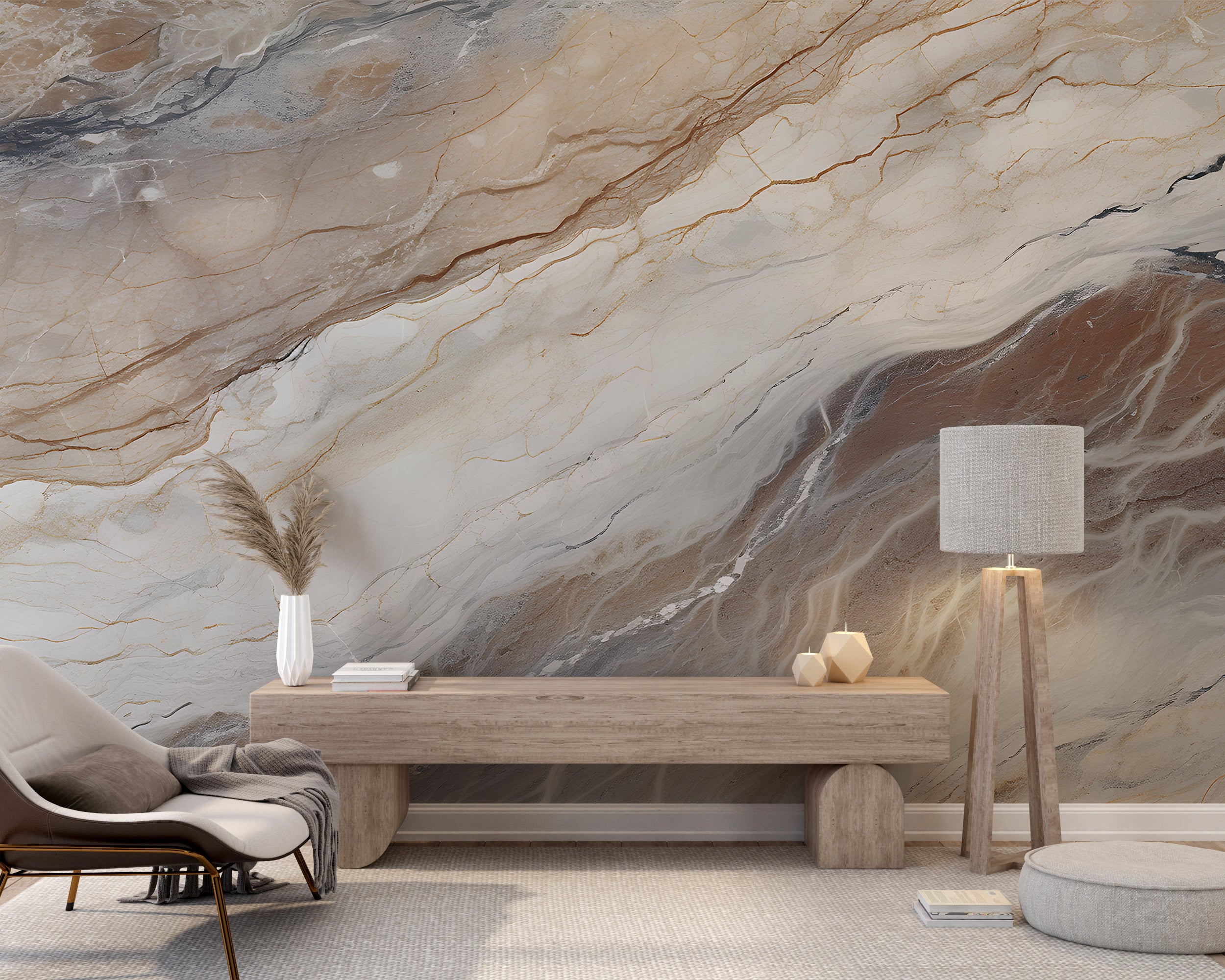 Stone Wallpaper with Classic Marble Texture