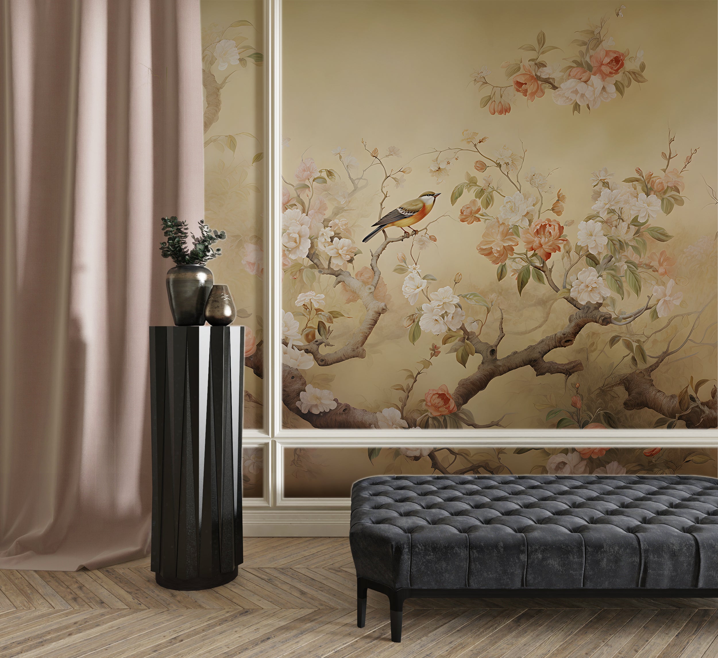 Chinoiserie Artistry in Wallpaper
