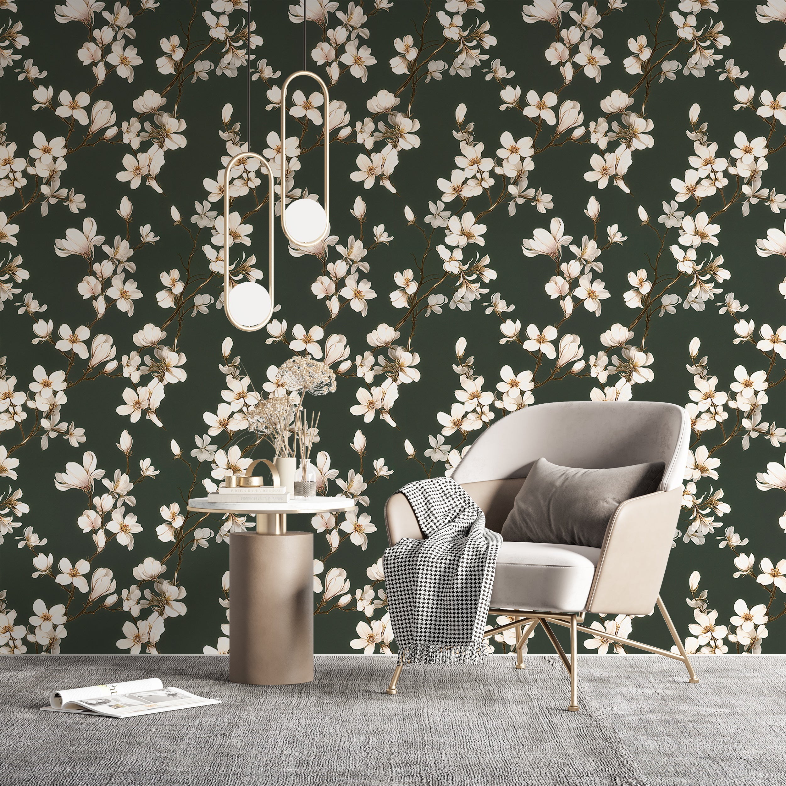 Magnolia flower removable wallpaper

Elegant floral accent wall decor