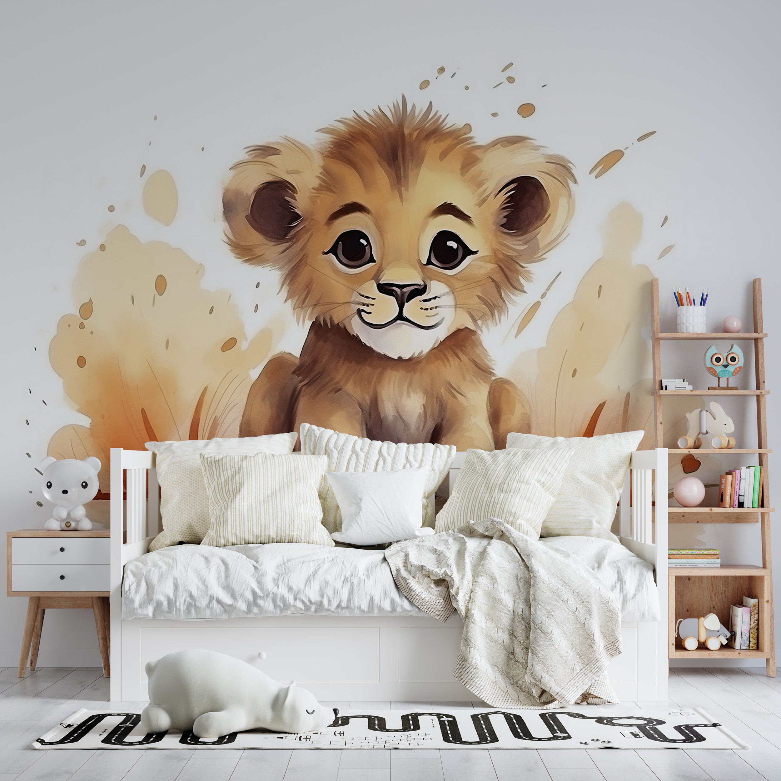 Charming Lion Peel and Stick Wall Decor