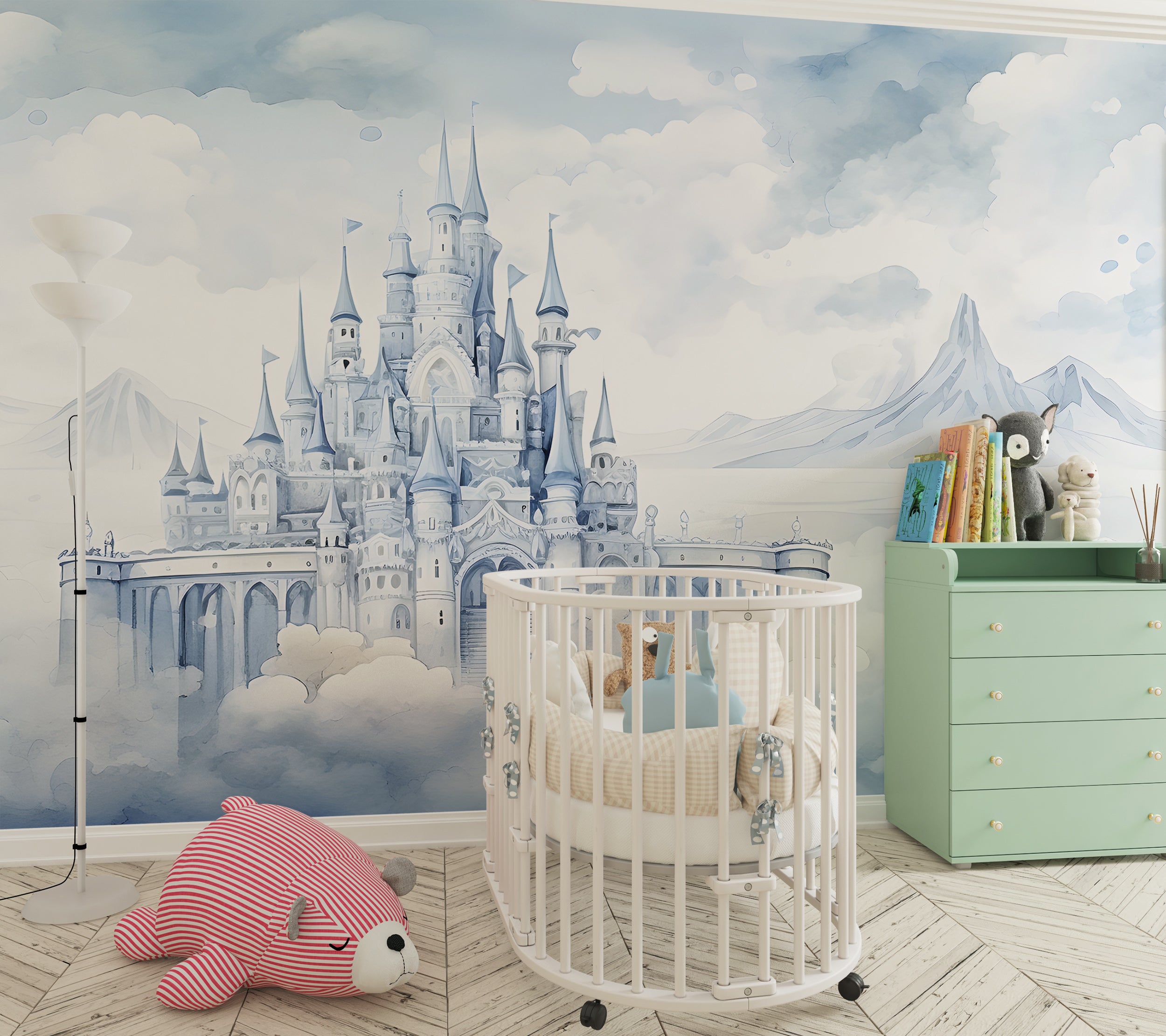 Castle and Clouds Nursery Wall Decoration