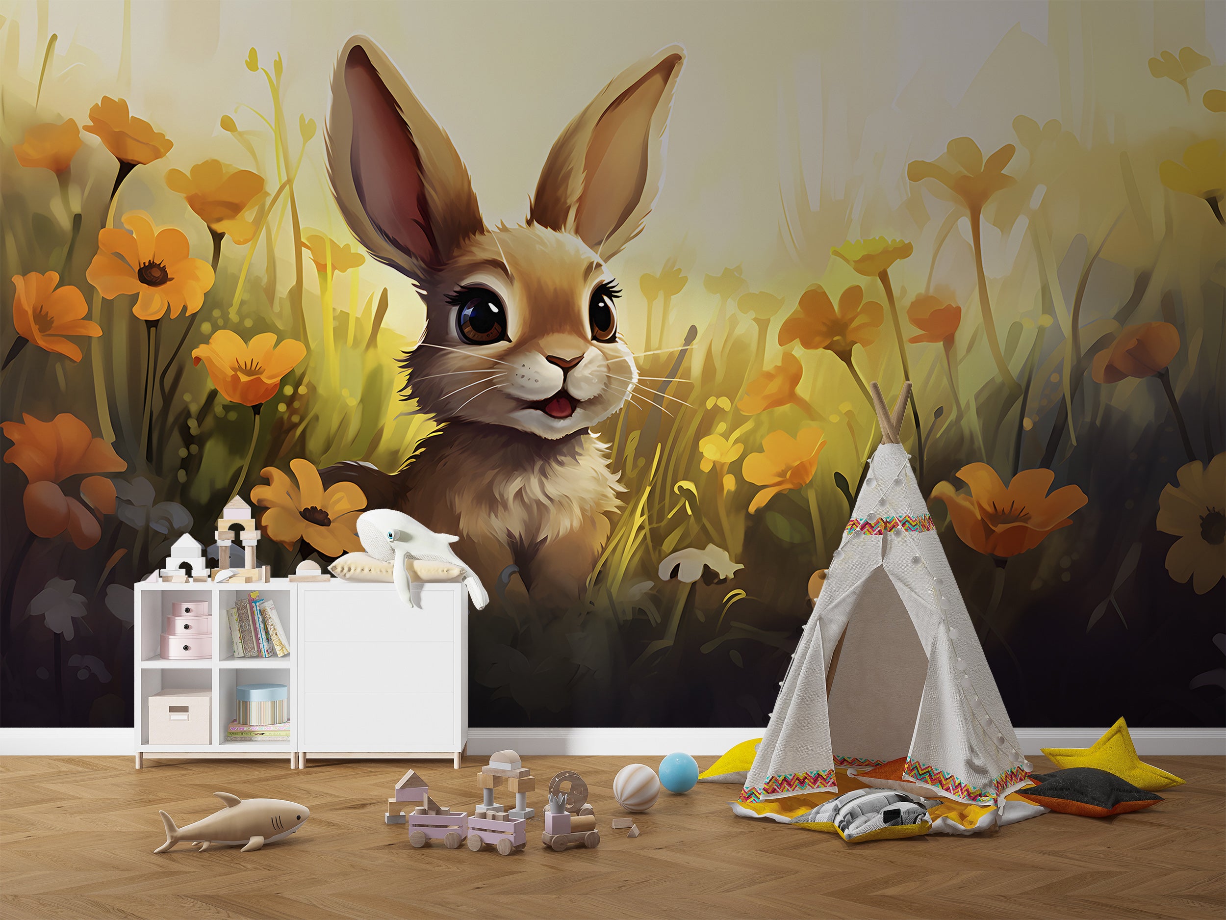 Cozy Nursery Cartoon Bunny Theme