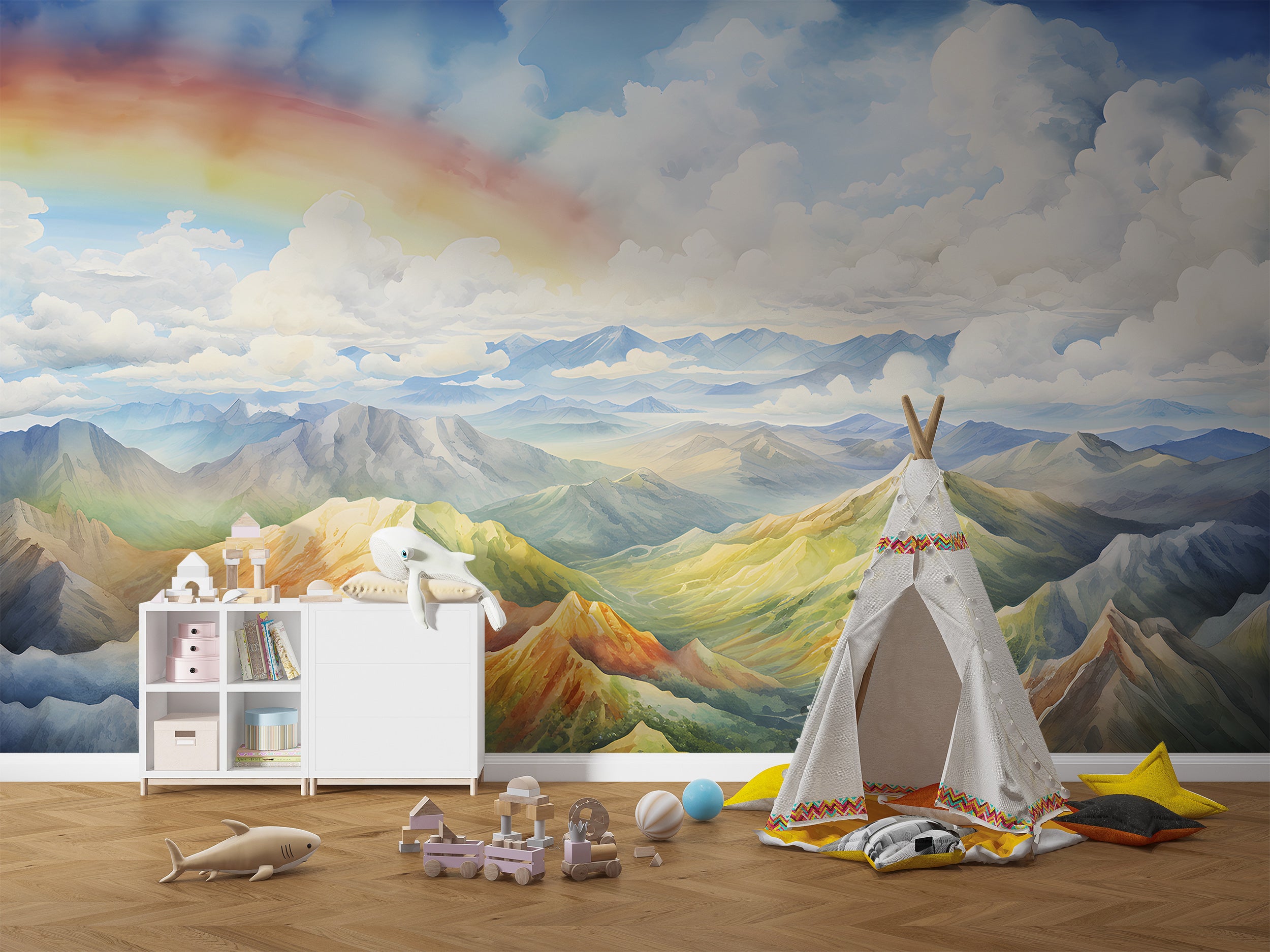 Rainbow Mountains Nursery Mural