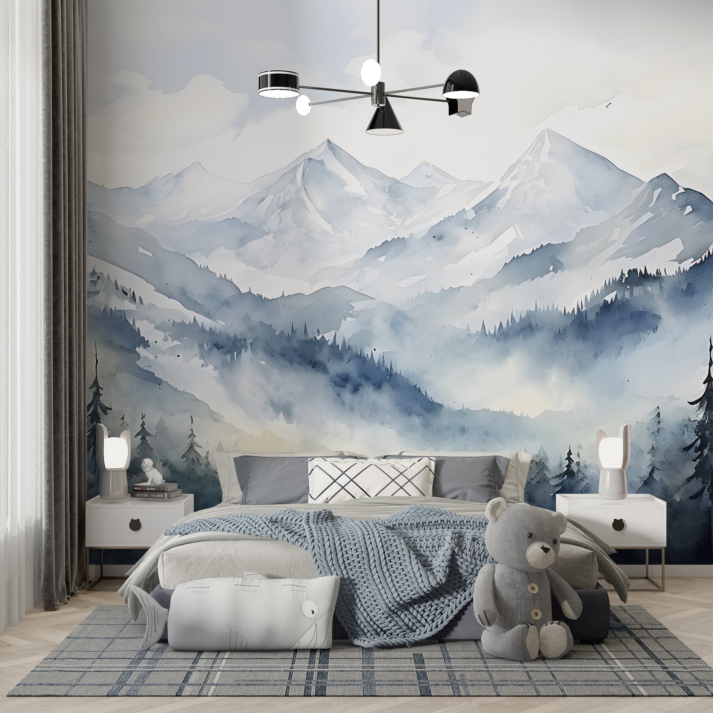 Winter Mountains Peel and Stick Mural